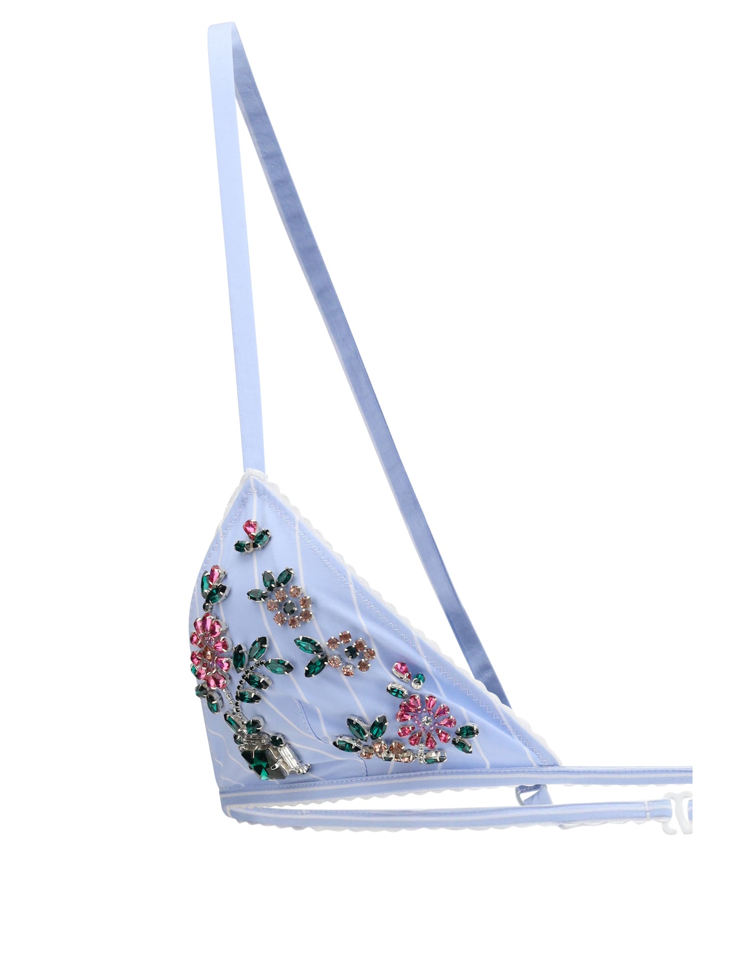 Dolce & Gabbana Women Striped Poplin Embroidered Bra