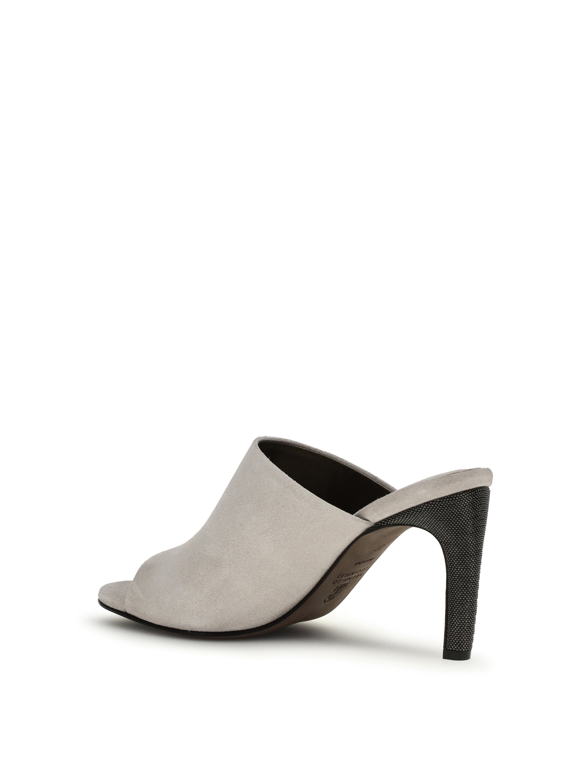 Brunello Cucinelli Women Suede Mules With Precious Heels BRUNELLO CUCINELLI