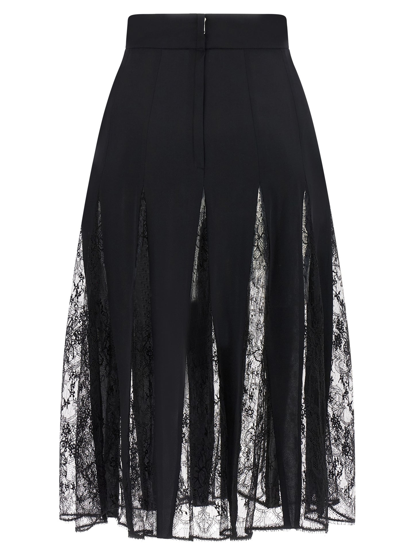 Dolce & Gabbana Women Charmeuse Skirt With Lace DOLCE & GABBANA