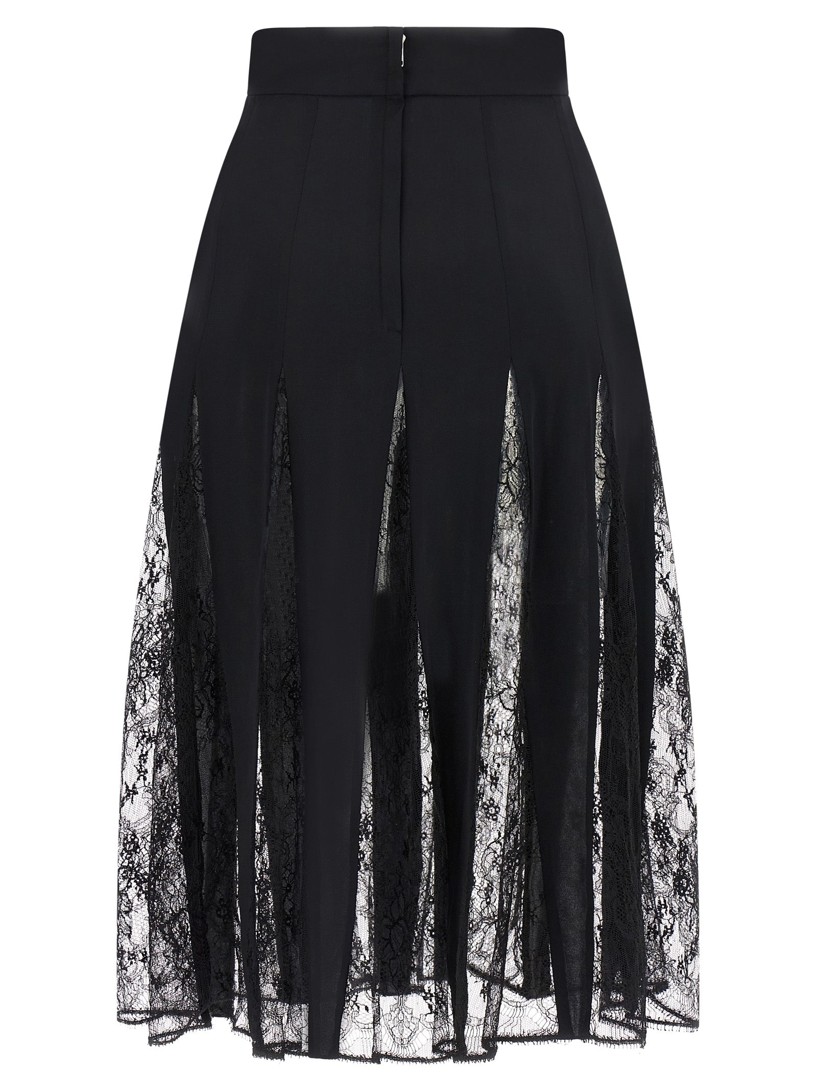 Dolce & Gabbana Women Charmeuse Skirt With Lace DOLCE & GABBANA