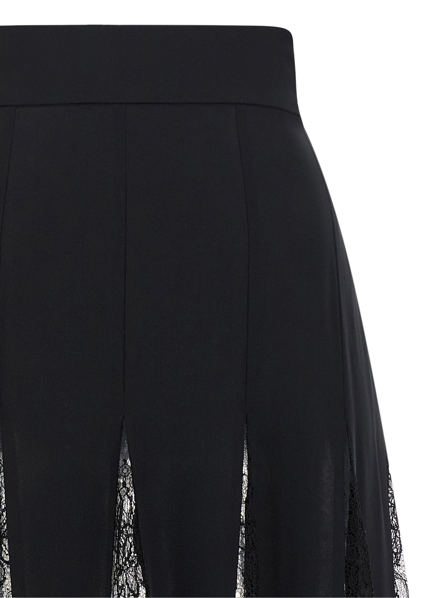 Dolce & Gabbana Women Charmeuse Skirt With Lace DOLCE & GABBANA