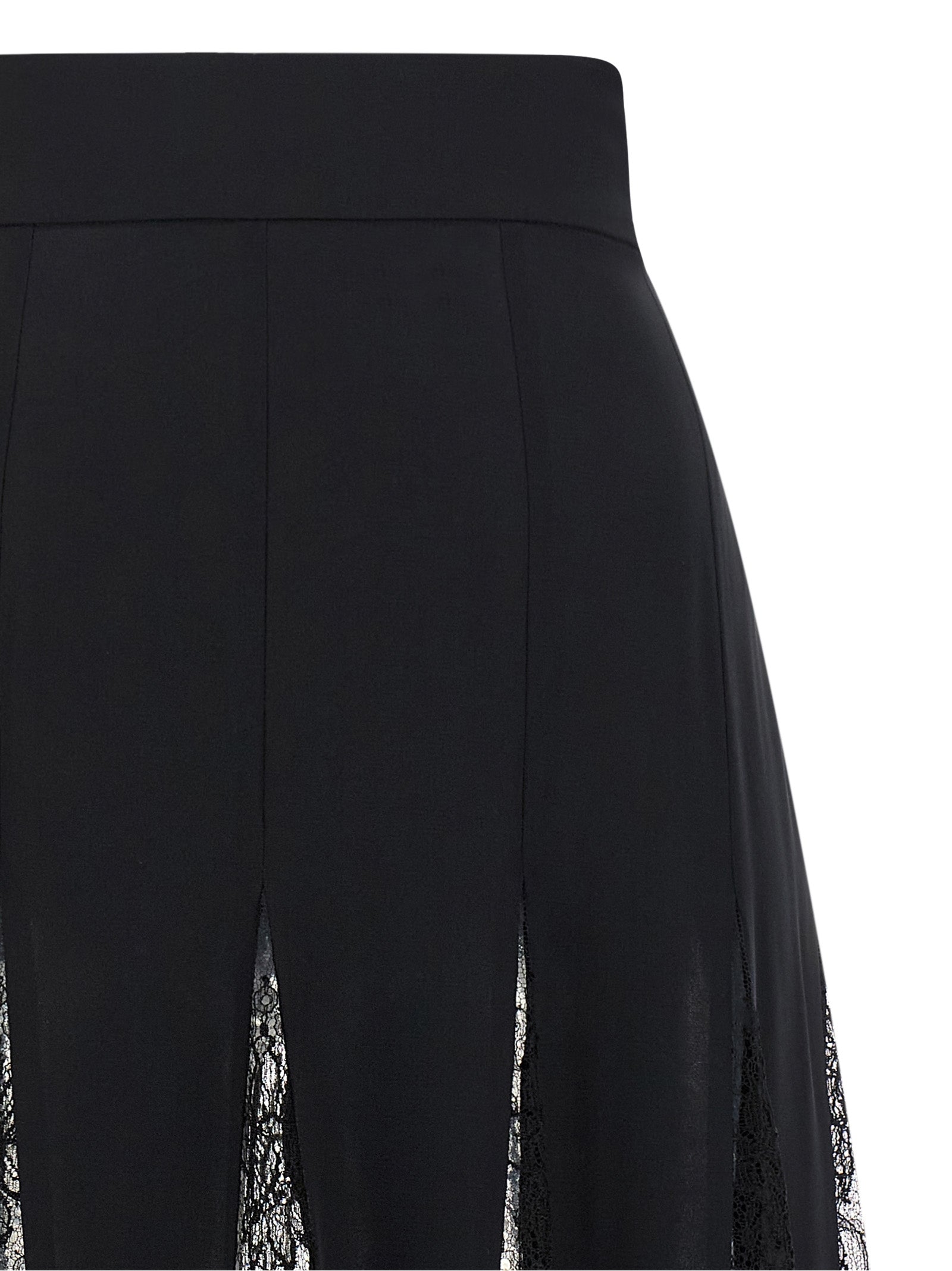 Dolce & Gabbana Women Charmeuse Skirt With Lace DOLCE & GABBANA