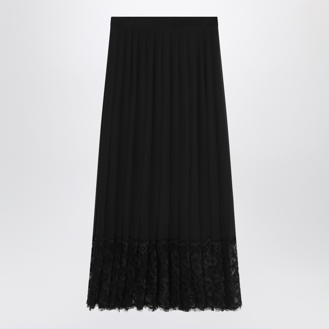 Dolce&Gabbana Gonna Midi In Chiffon And Black Lace Women DOLCE & GABBANA