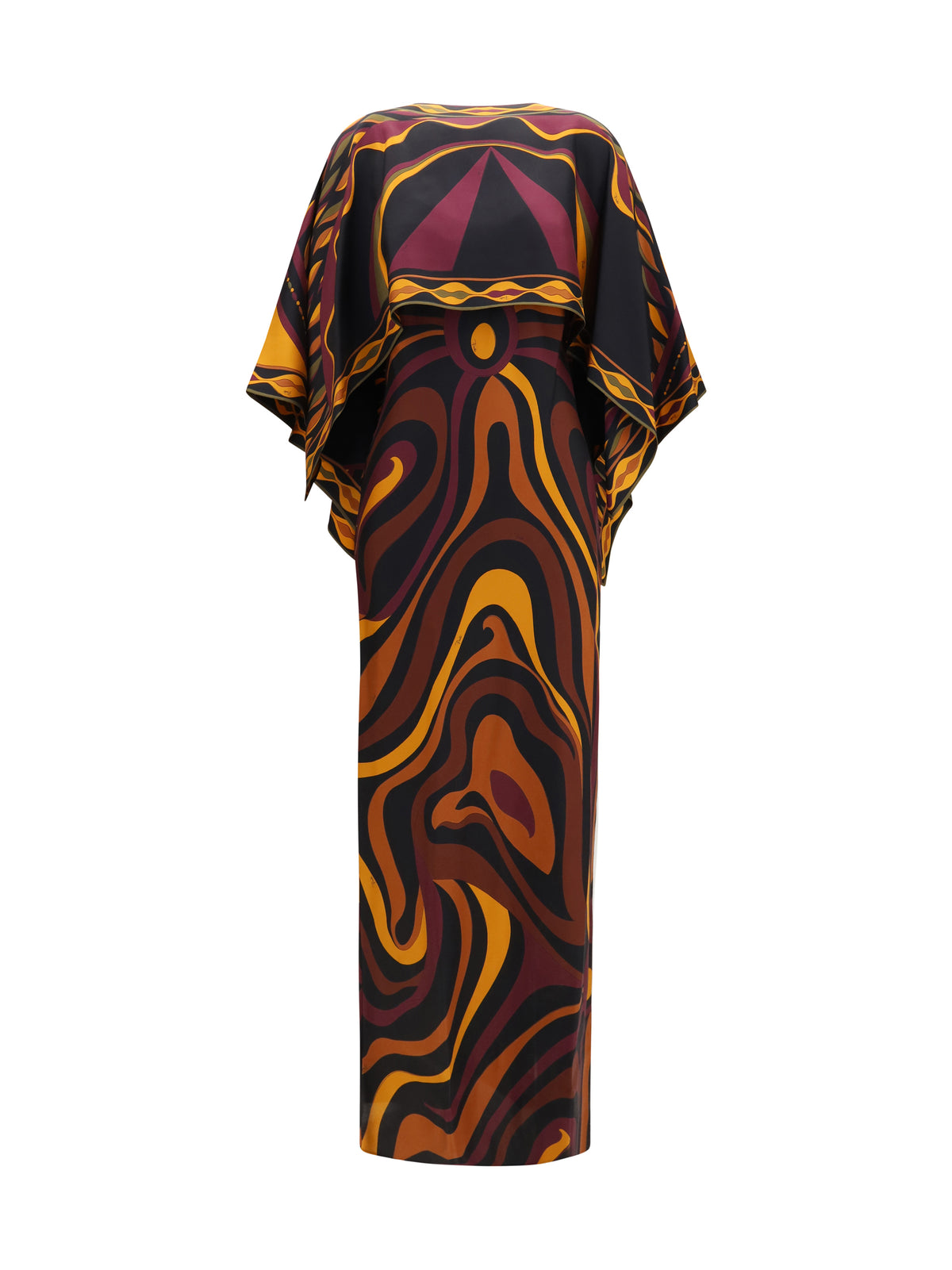 Pucci Women Silk Dress With Shoulder Cape PUCCI