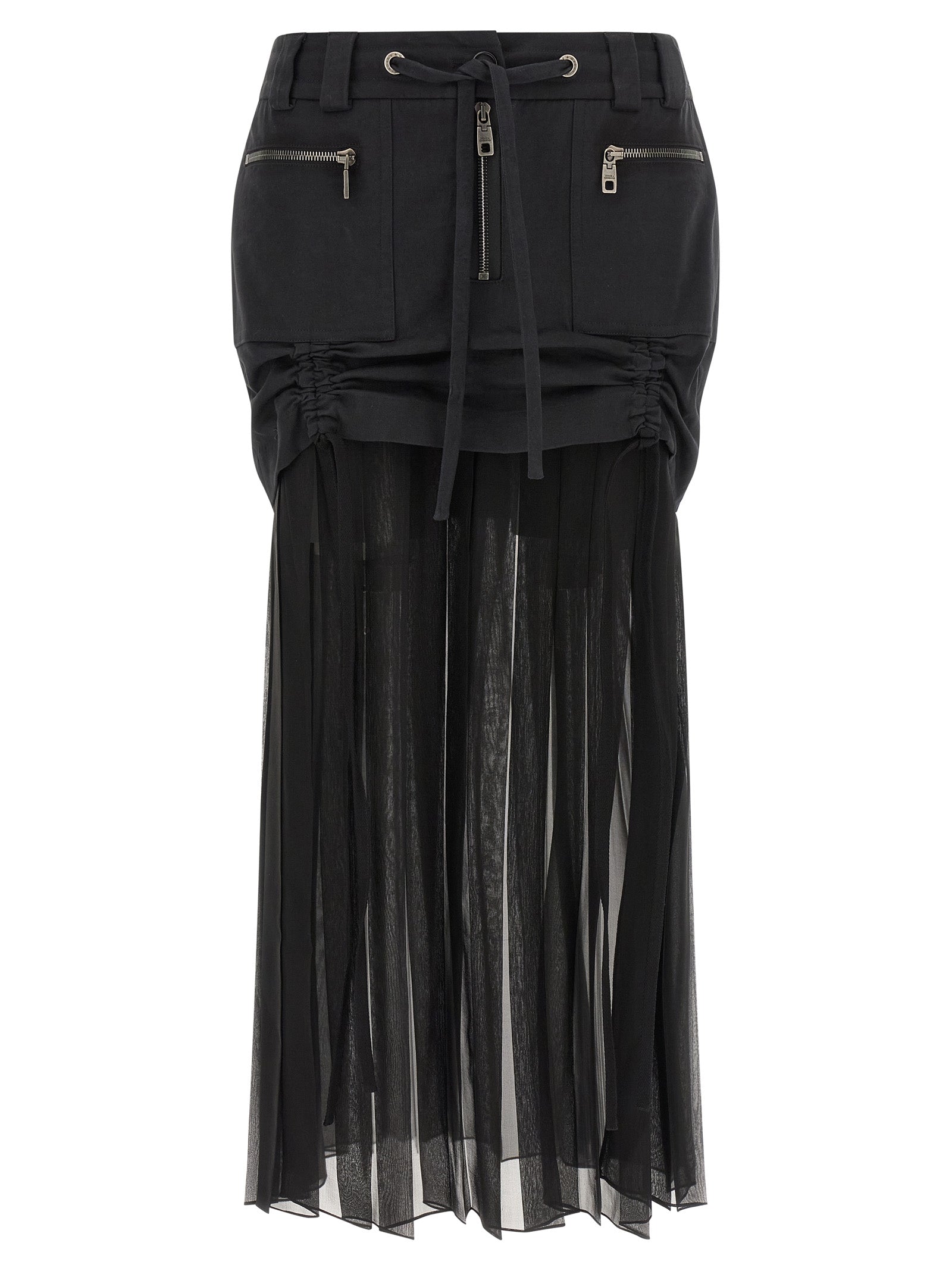 Dolce & Gabbana Women Twill And Chiffon Skirt DOLCE & GABBANA