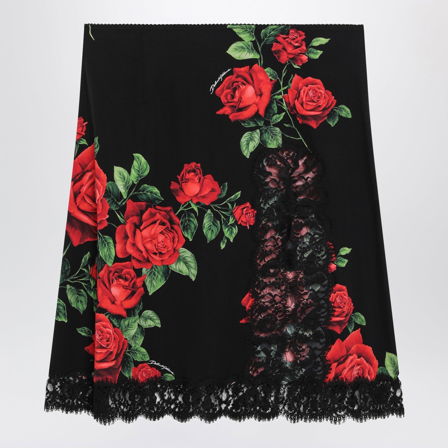 Dolce&Gabbana Floral-Pattern Skirt In Silk Blend And Lace Women DOLCE & GABBANA