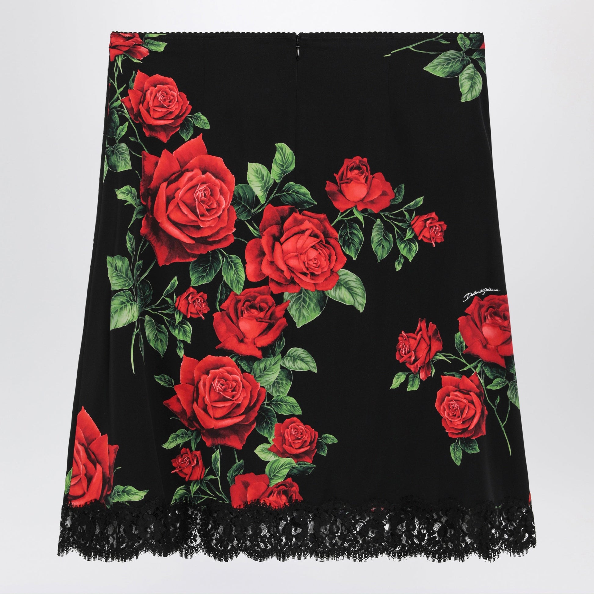 Dolce&Gabbana Floral-Pattern Skirt In Silk Blend And Lace Women DOLCE & GABBANA