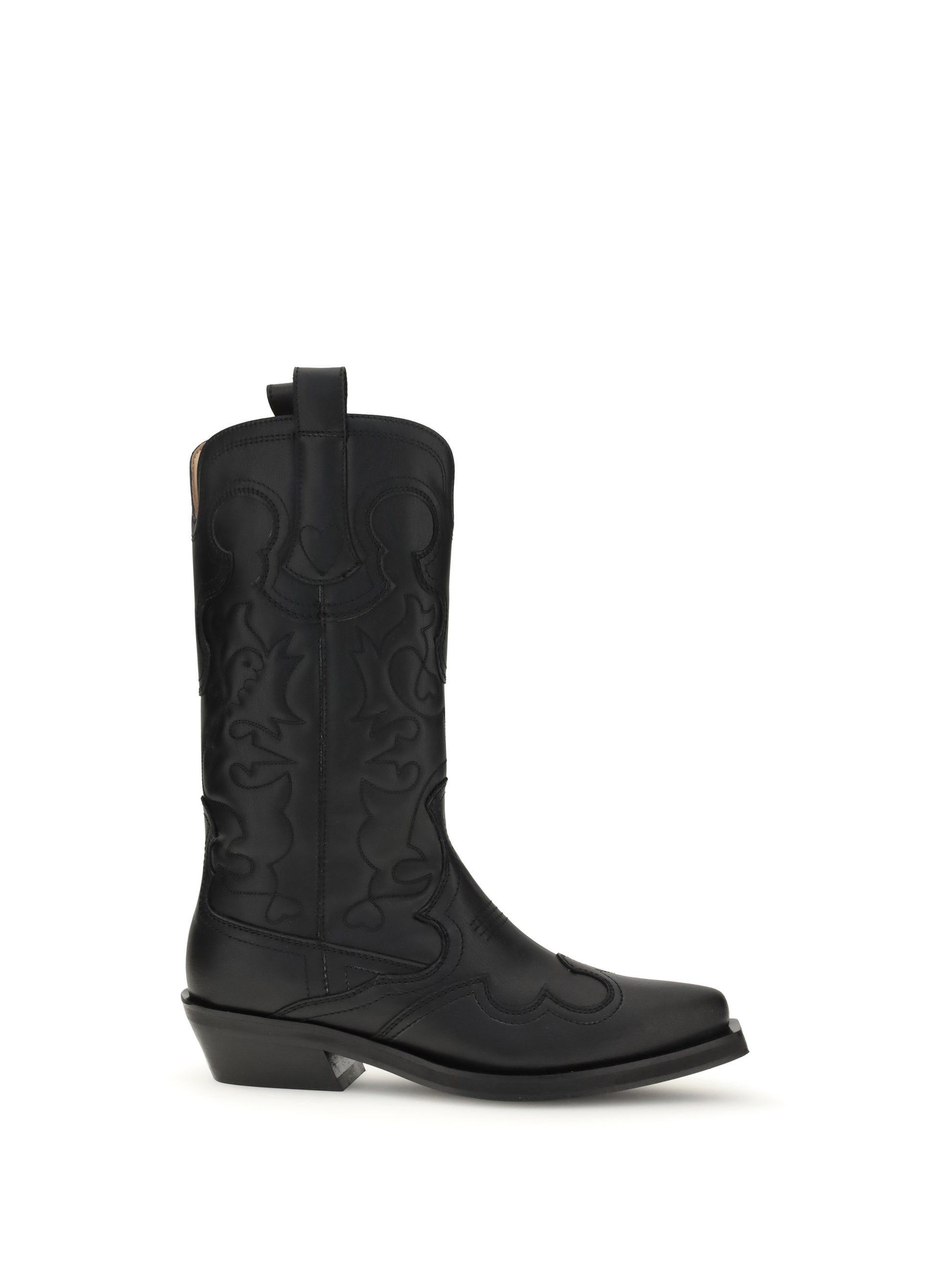 Ganni Women Embroidered Western Boots GANNI