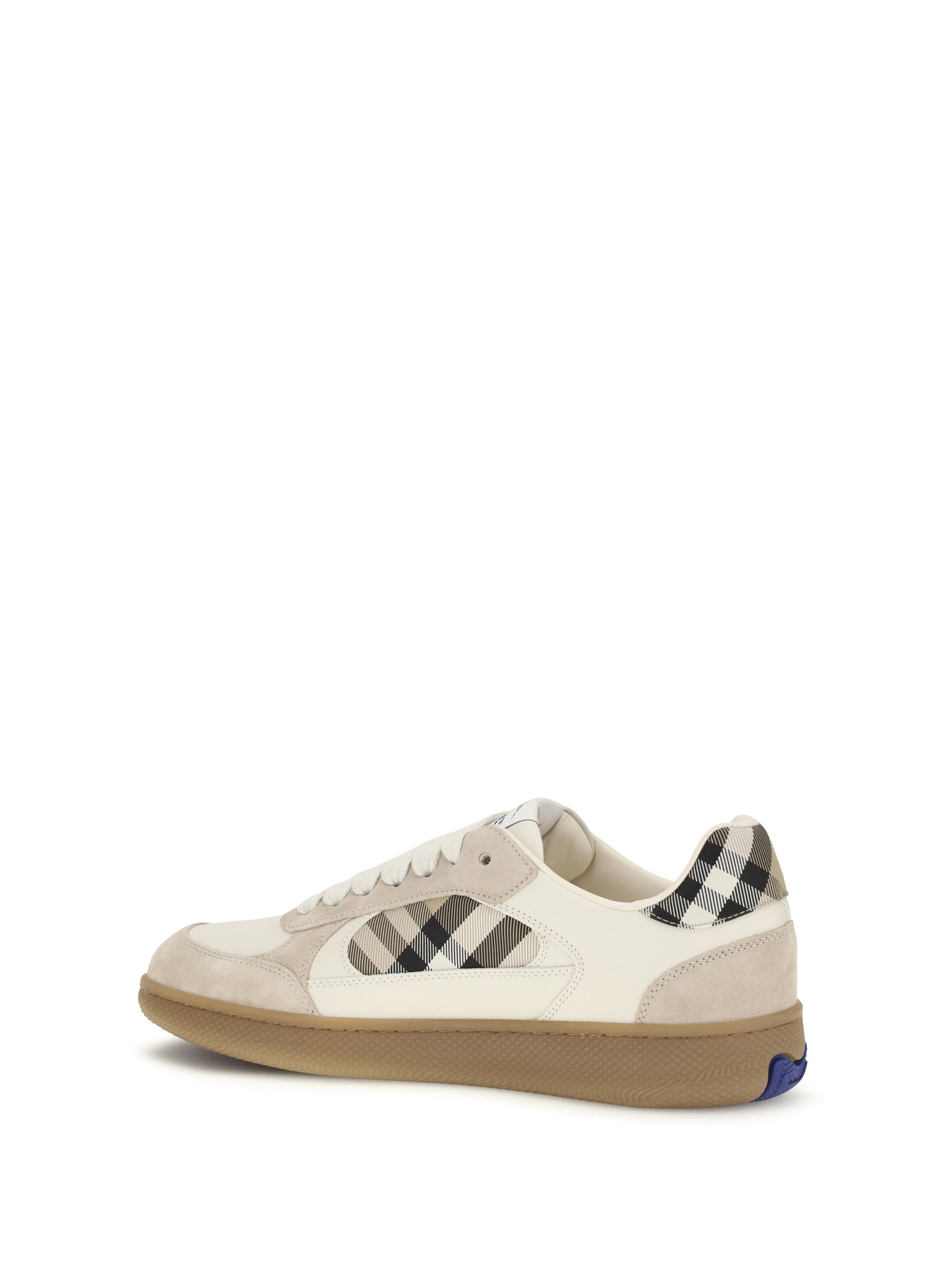 Burberry Men Terrace Leather And Check Sneakers BURBERRY