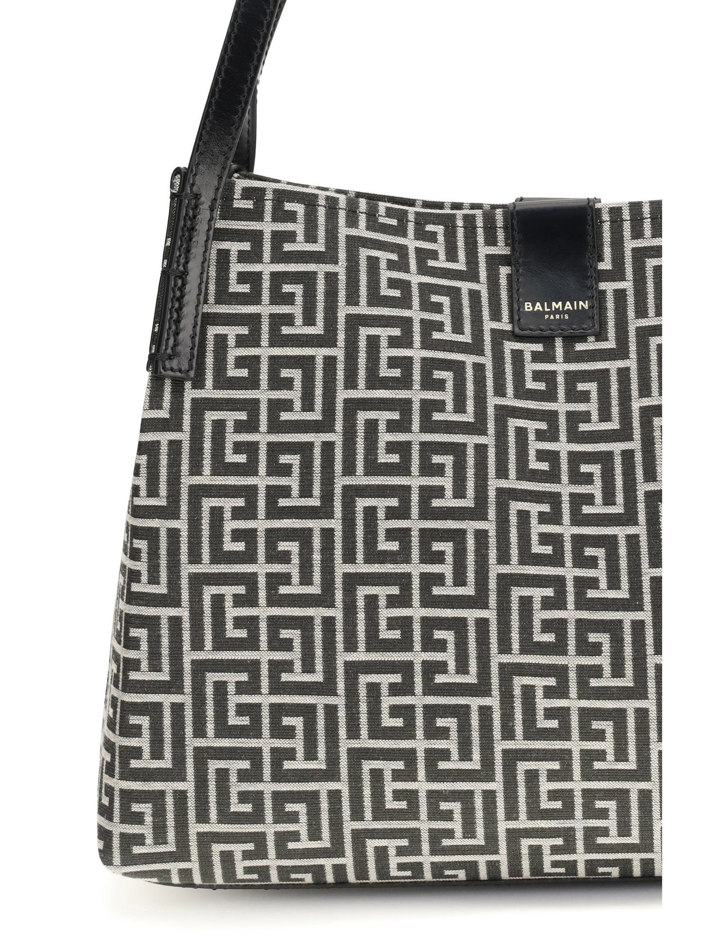 Balmain Women Jacquard And Leather Tote Bag BALMAIN