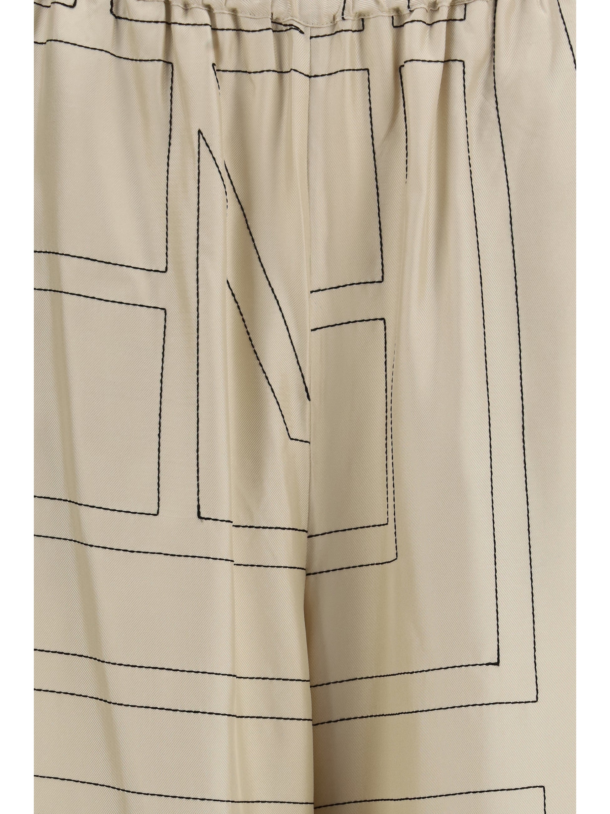 Toteme Women Silk Monogram Pants TOTEME
