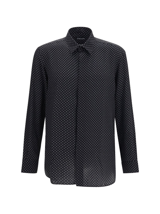 Tom Ford Men Silk Crêpe De Chine Polka-Dot Shirt TOM FORD
