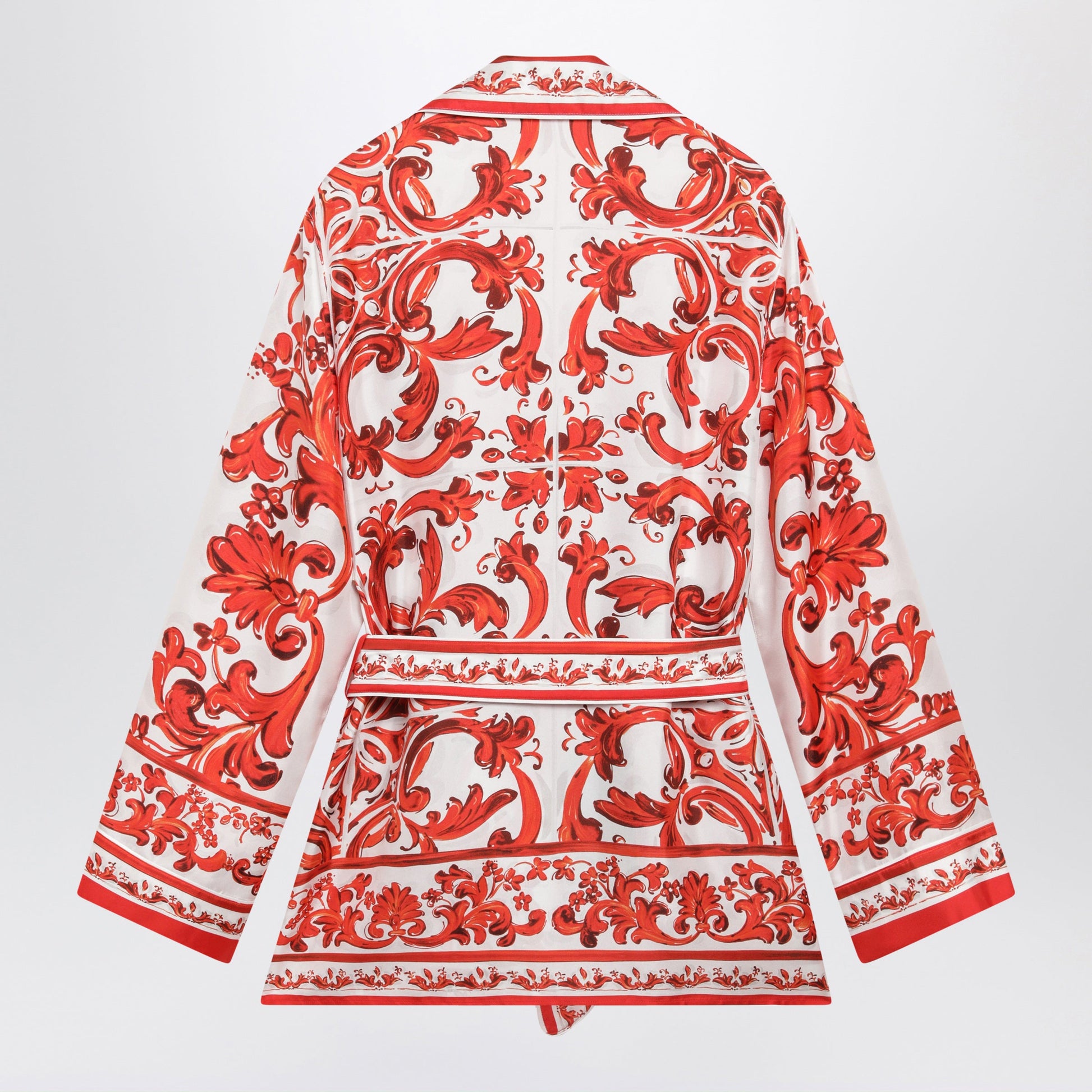 Dolce&Gabbana Vanity Shirt In Silk With Majolica Print, Multicolor Women DOLCE & GABBANA