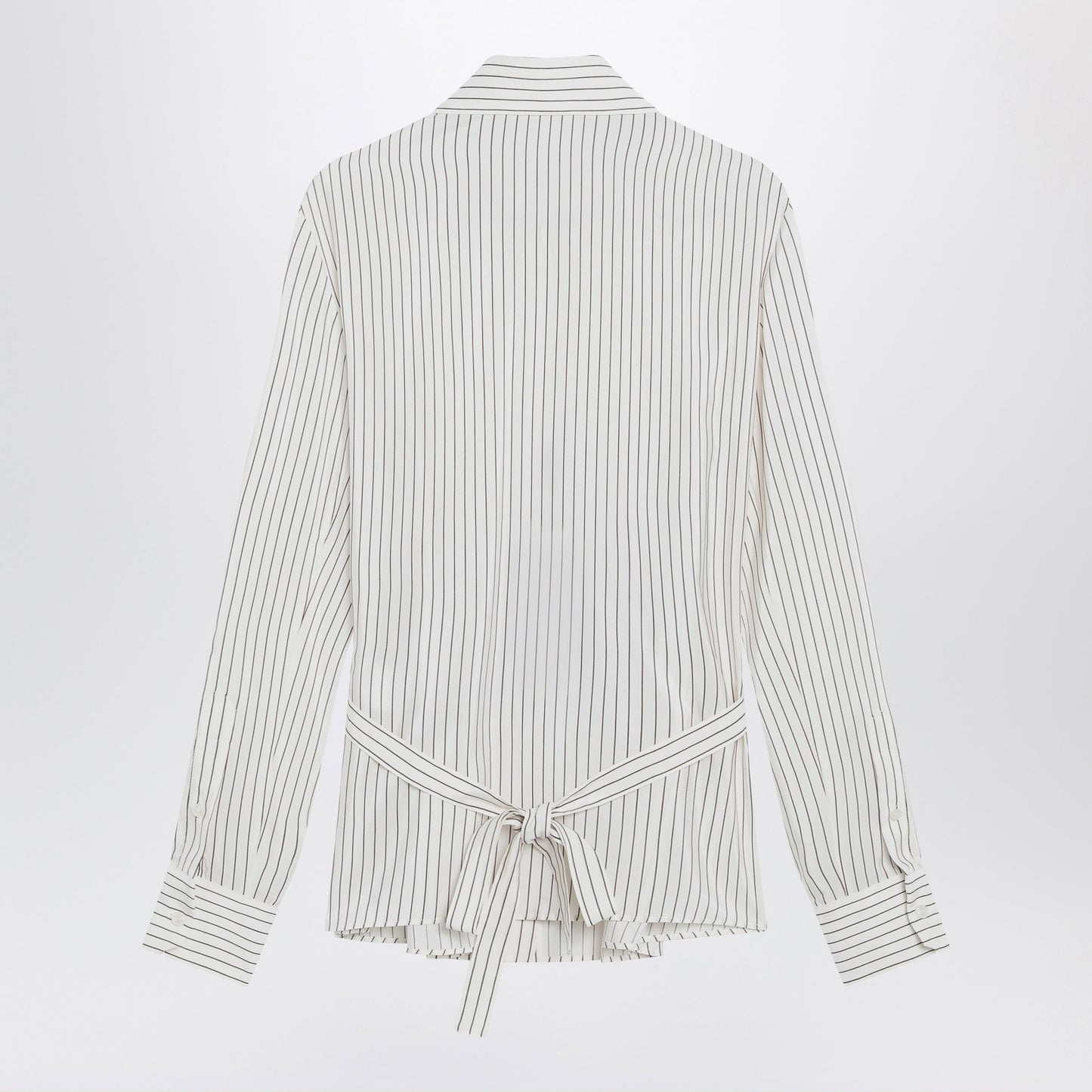 Dolce&Gabbana White Pinstriped Shirt In Silk And Cotton Women DOLCE & GABBANA