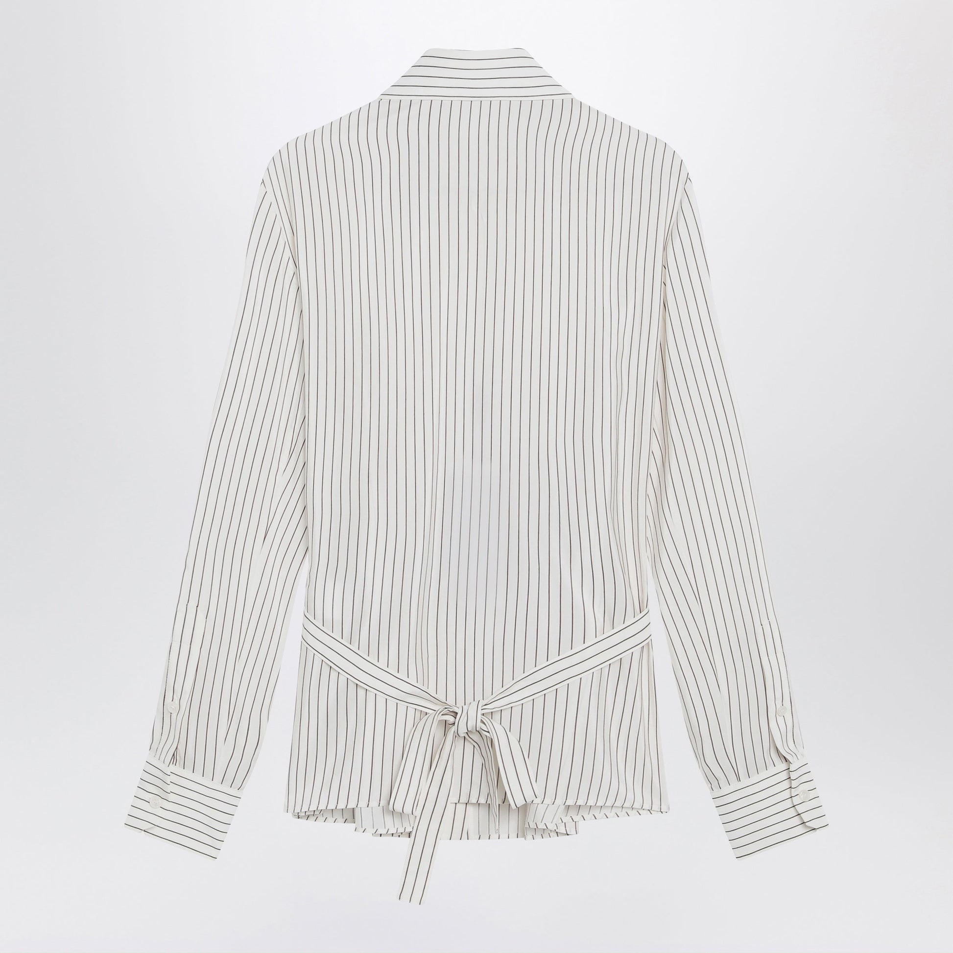 Dolce&Gabbana White Pinstriped Shirt In Silk And Cotton Women DOLCE & GABBANA