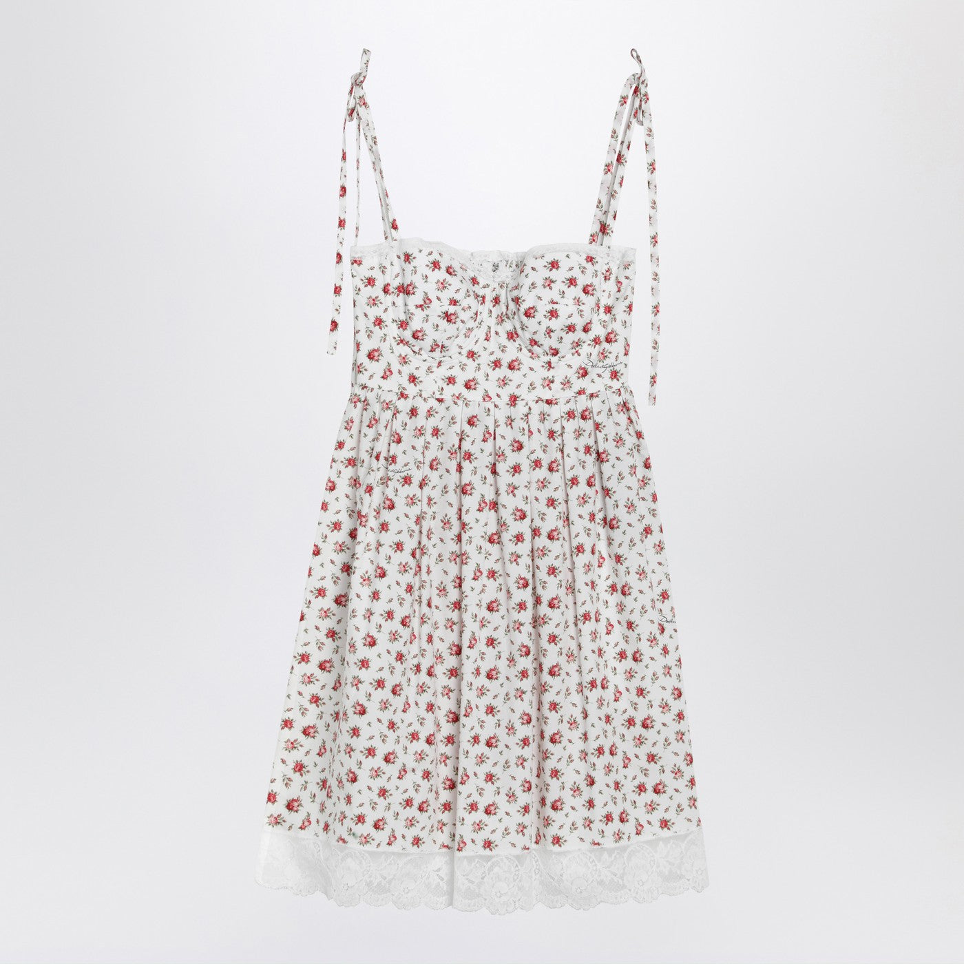 Dolce&Gabbana White Mini Dress With Roselline Print Women DOLCE & GABBANA