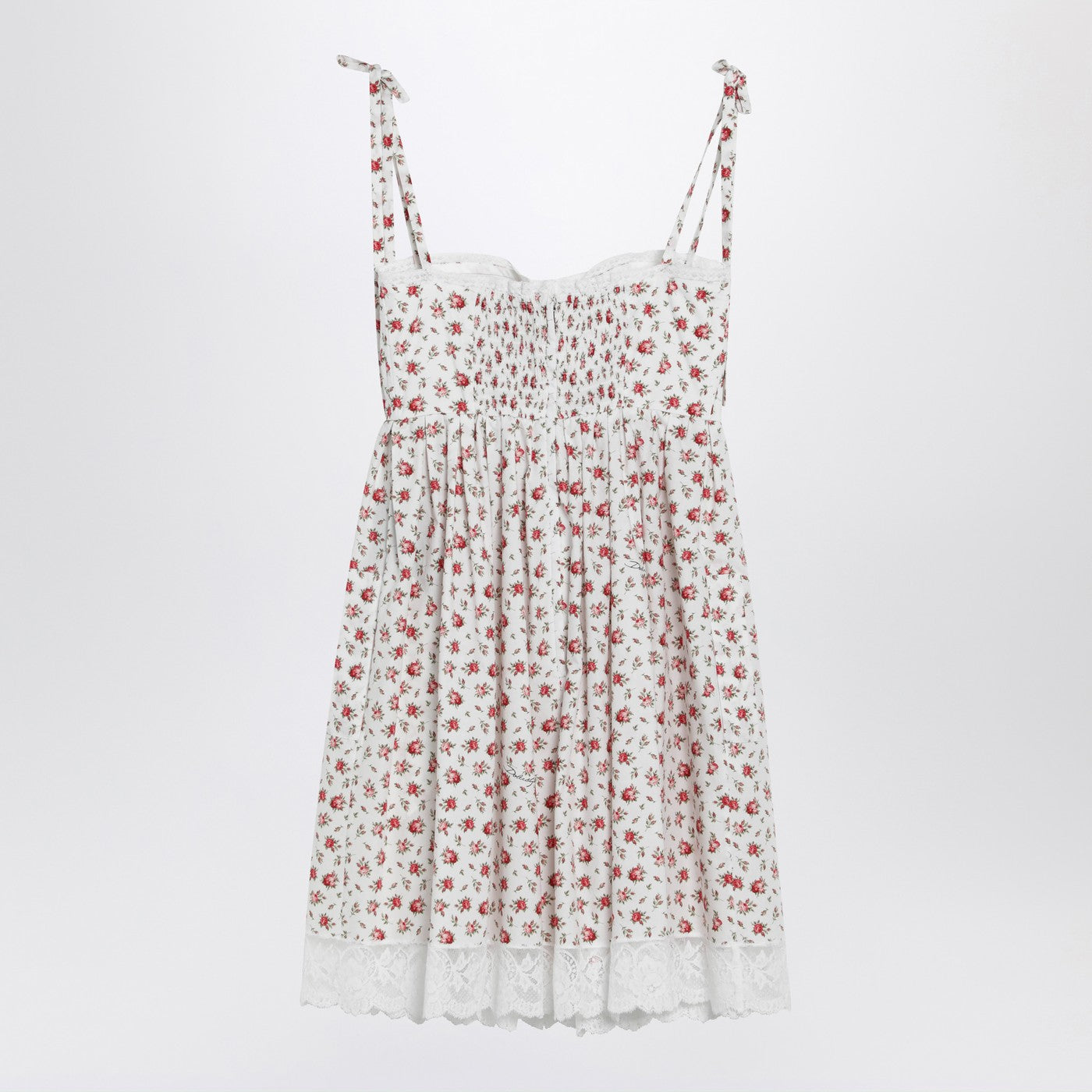 Dolce&Gabbana White Mini Dress With Roselline Print Women DOLCE & GABBANA