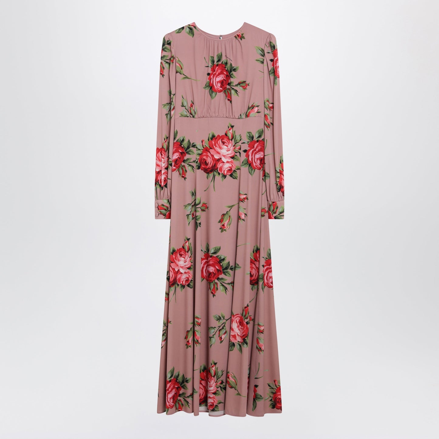 Dolce&Gabbana Pink Crãªpe Dress With Bouquet Print By Dolce & Gabbana Women DOLCE & GABBANA