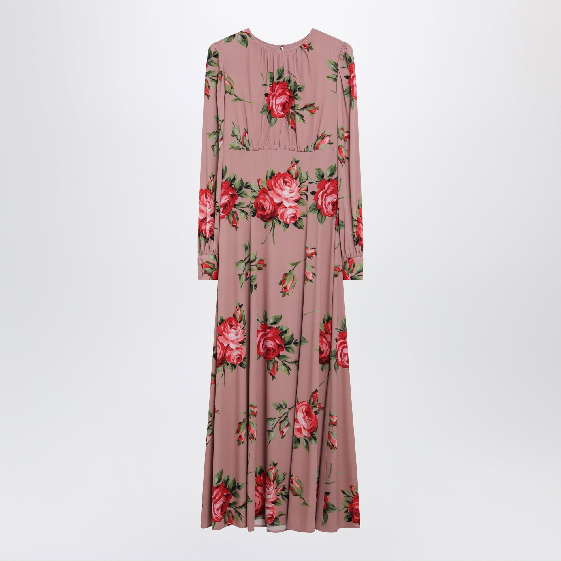 Dolce&Gabbana Pink Crãªpe Dress With Bouquet Print By Dolce & Gabbana Women DOLCE & GABBANA