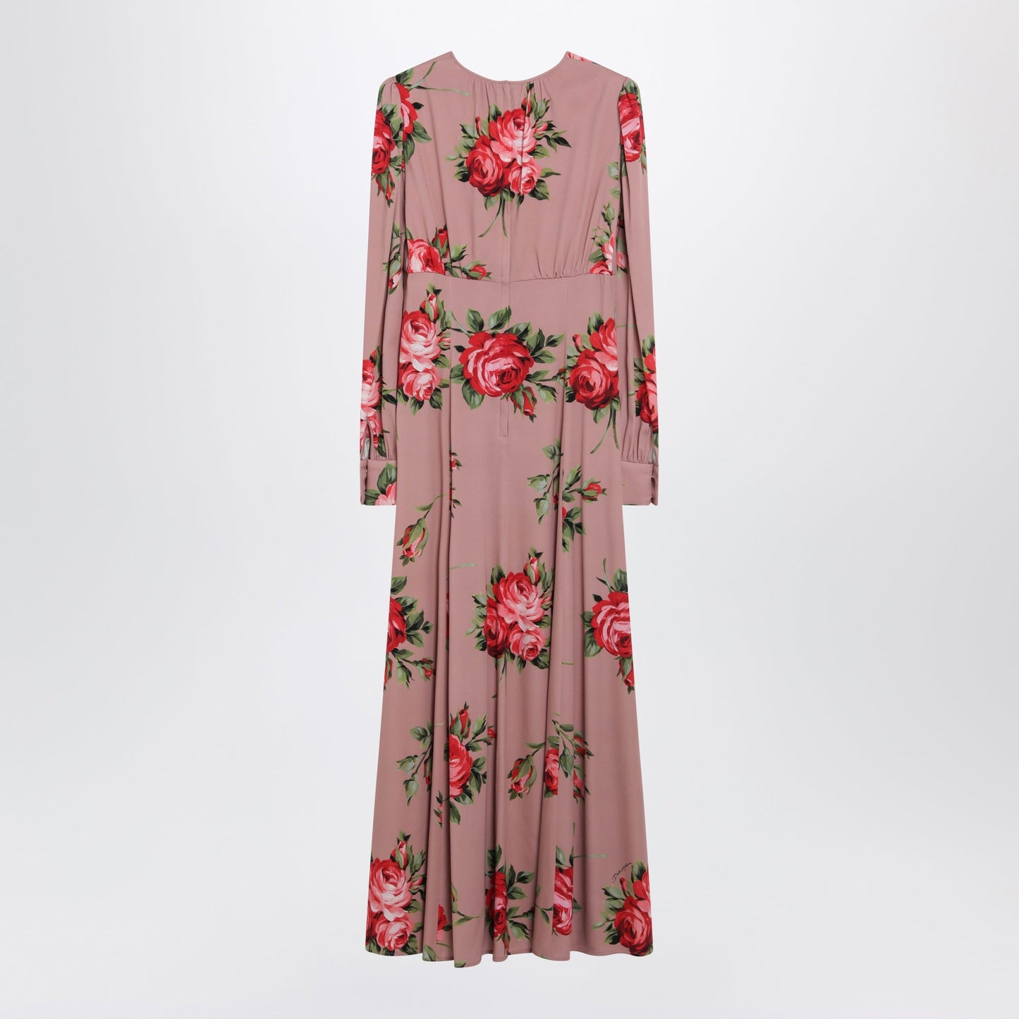Dolce&Gabbana Pink Crãªpe Dress With Bouquet Print By Dolce & Gabbana Women DOLCE & GABBANA