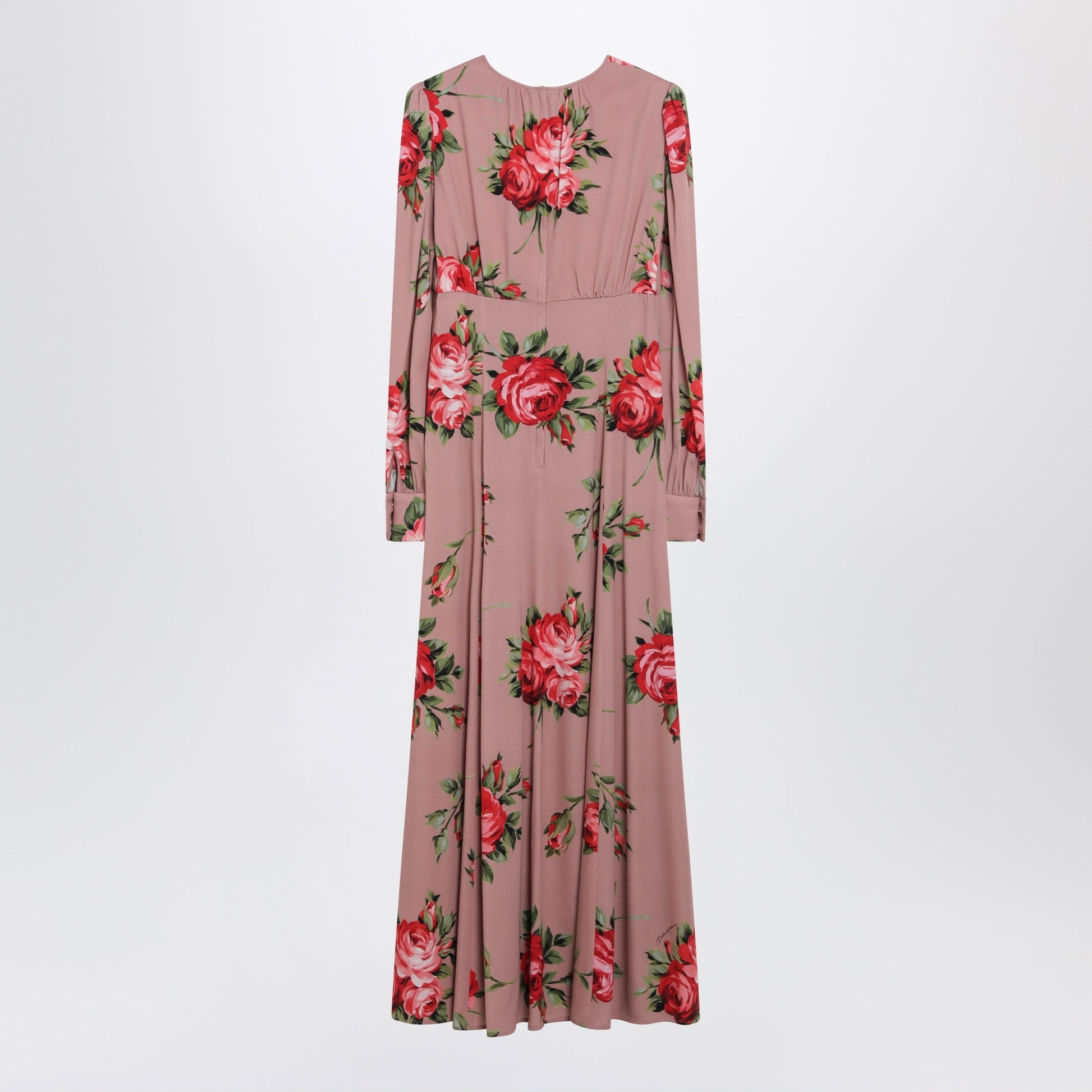 Dolce&Gabbana Pink Crãªpe Dress With Bouquet Print By Dolce & Gabbana Women DOLCE & GABBANA