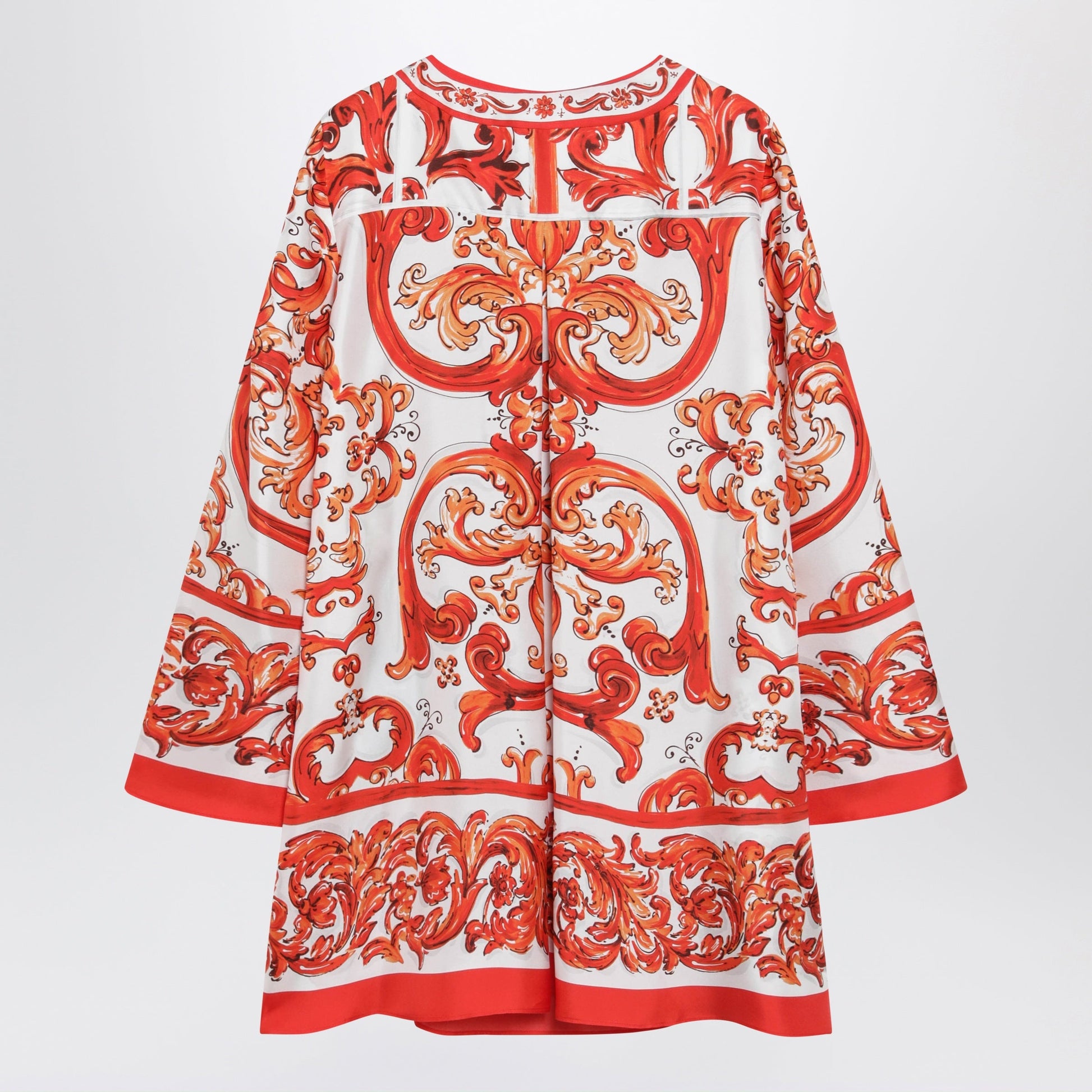 Dolce&Gabbana Maiolica-Print Silk Twill Kaftan Dress, Multicolour Women DOLCE & GABBANA