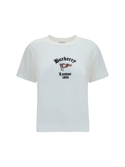 Burberry Women Cotton T-Shirt With Check Flag BURBERRY