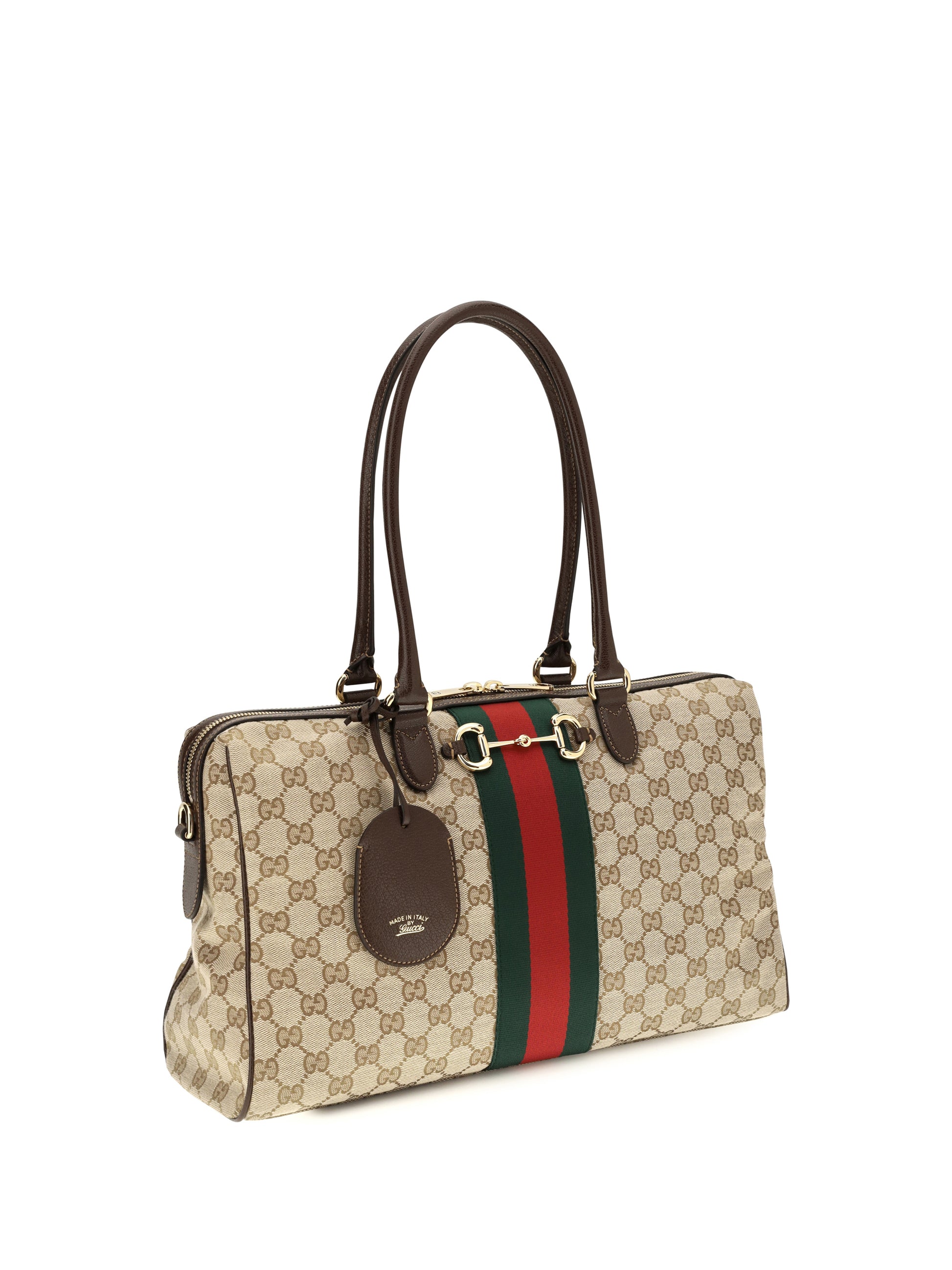 Gucci Women Large Horsebit Web Top Handle Bag GUCCI