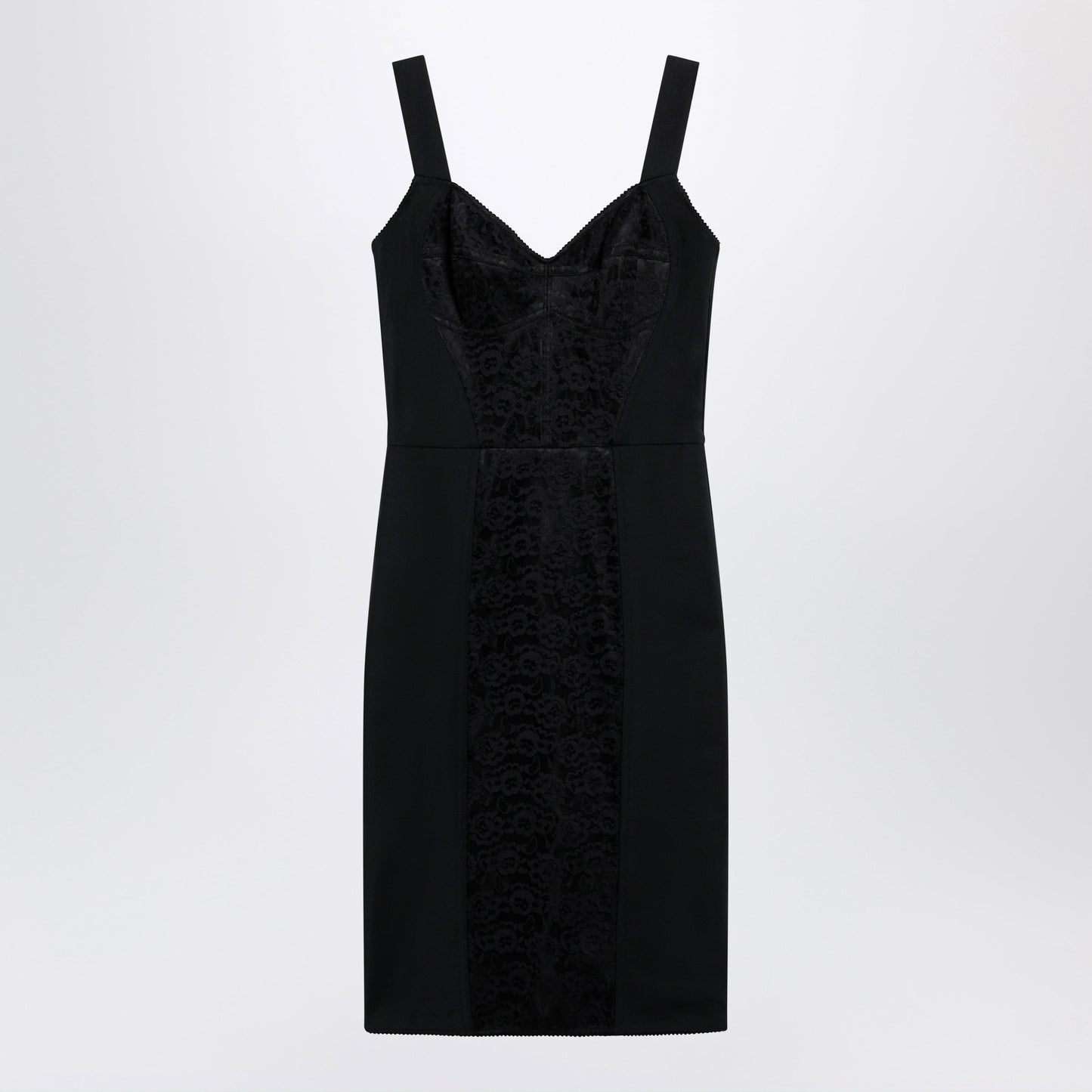 Dolce&Gabbana Black Sheath Dress With Lace Details Women DOLCE & GABBANA