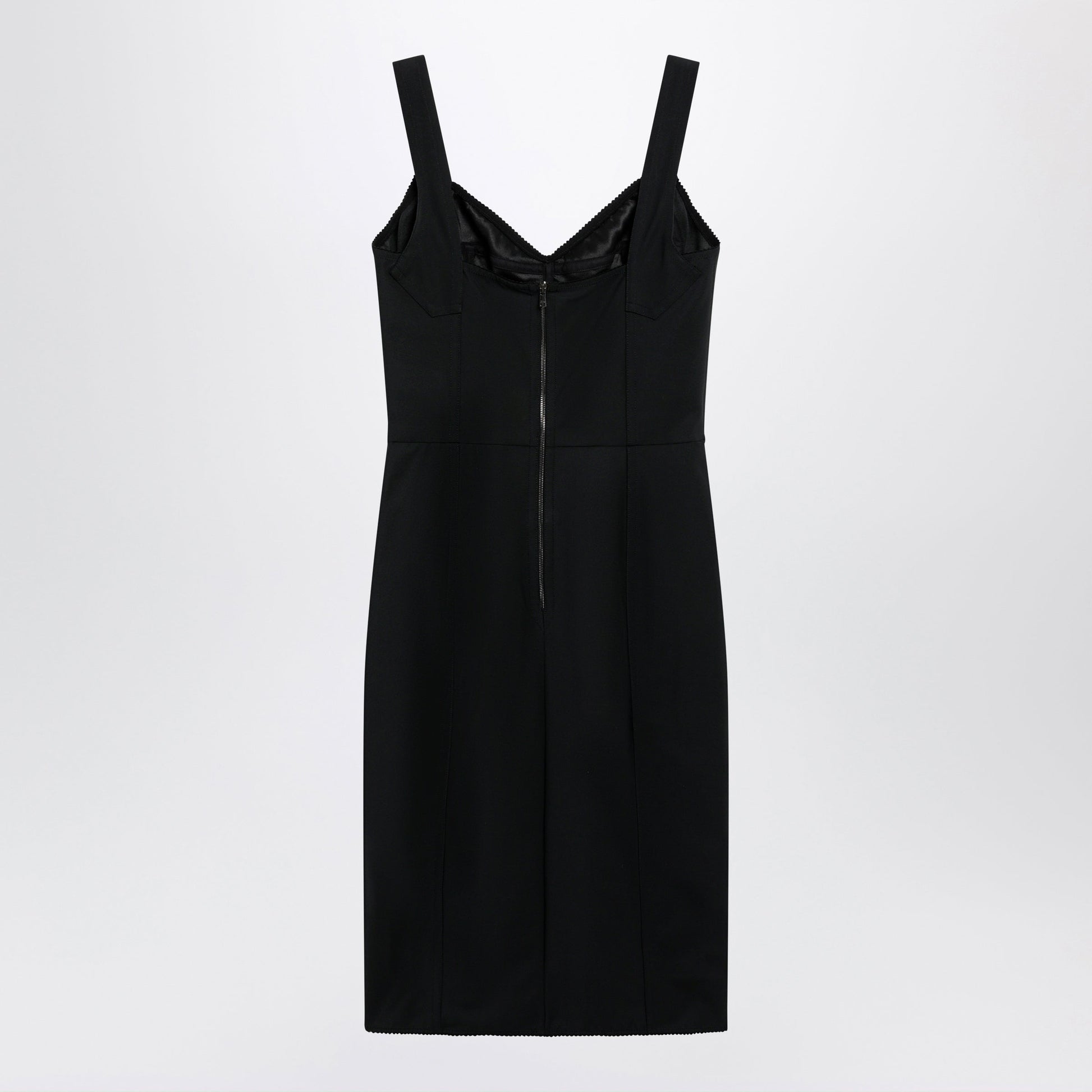 Dolce&Gabbana Black Sheath Dress With Lace Details Women DOLCE & GABBANA