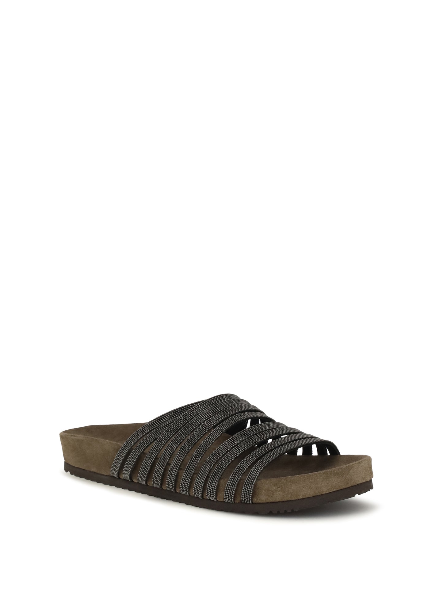 Brunello Cucinelli Women Lace-Up Slides With Monili Embellishment BRUNELLO CUCINELLI