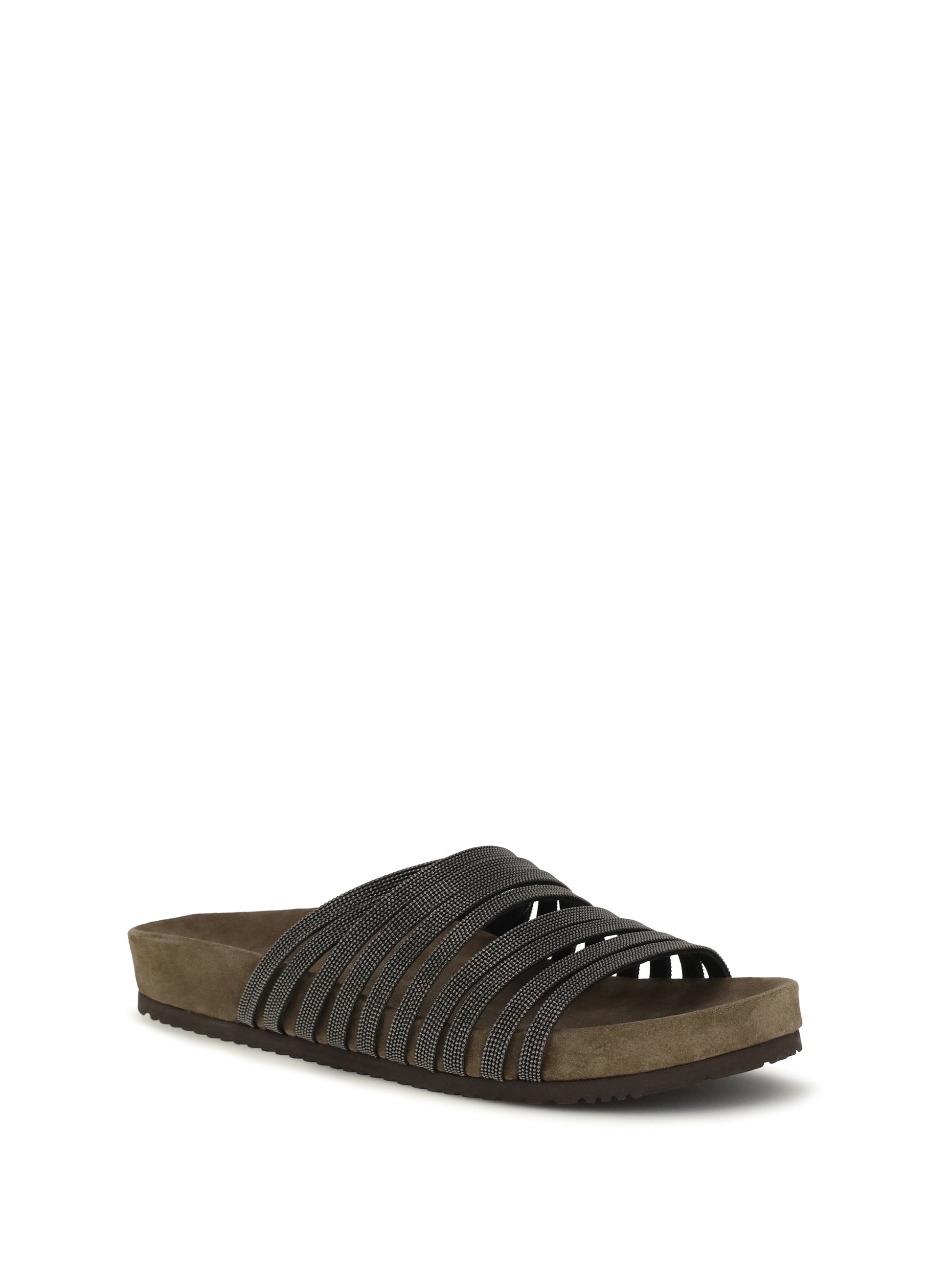 Brunello Cucinelli Women Lace-Up Slides With Monili Embellishment BRUNELLO CUCINELLI