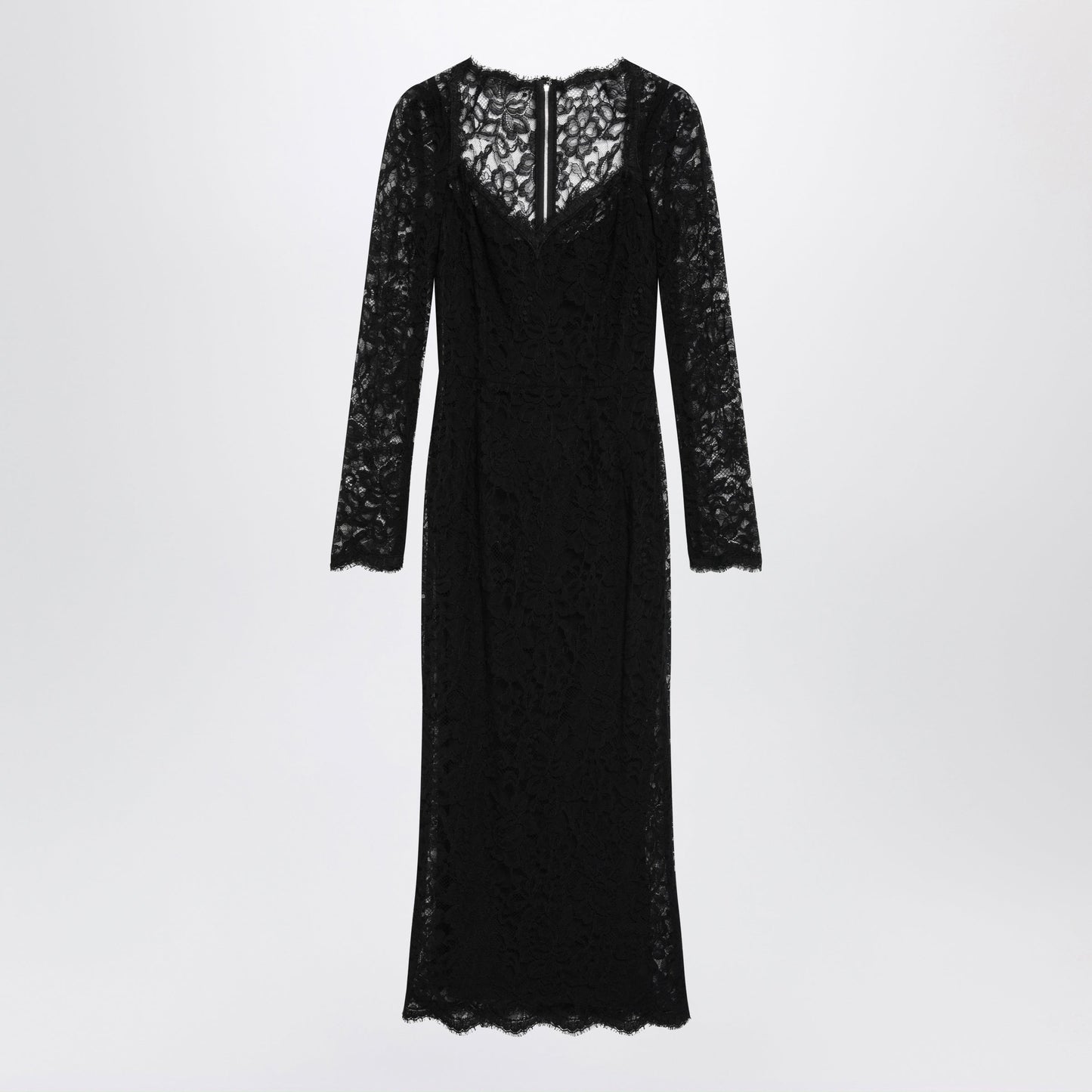 Dolce&Gabbana Black Floral Lace Midi Dress Women DOLCE & GABBANA