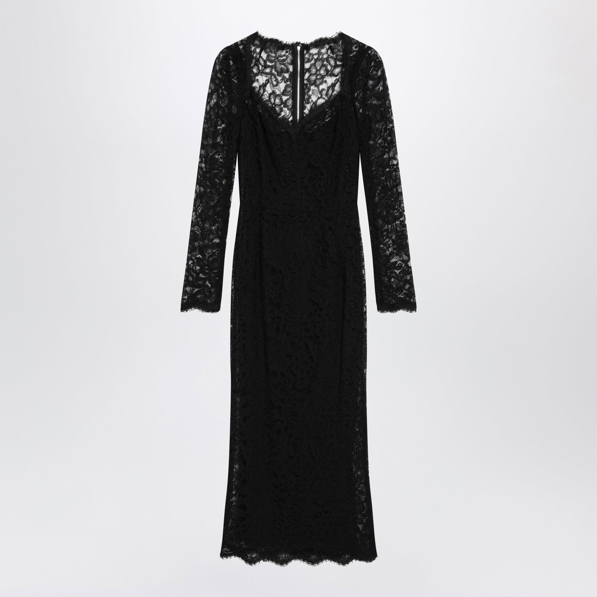 Dolce&Gabbana Black Floral Lace Midi Dress Women DOLCE & GABBANA