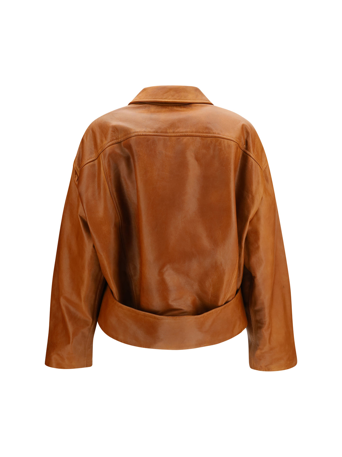 Marni Women Glossy Leather Jacket With Back Martingale MARNI