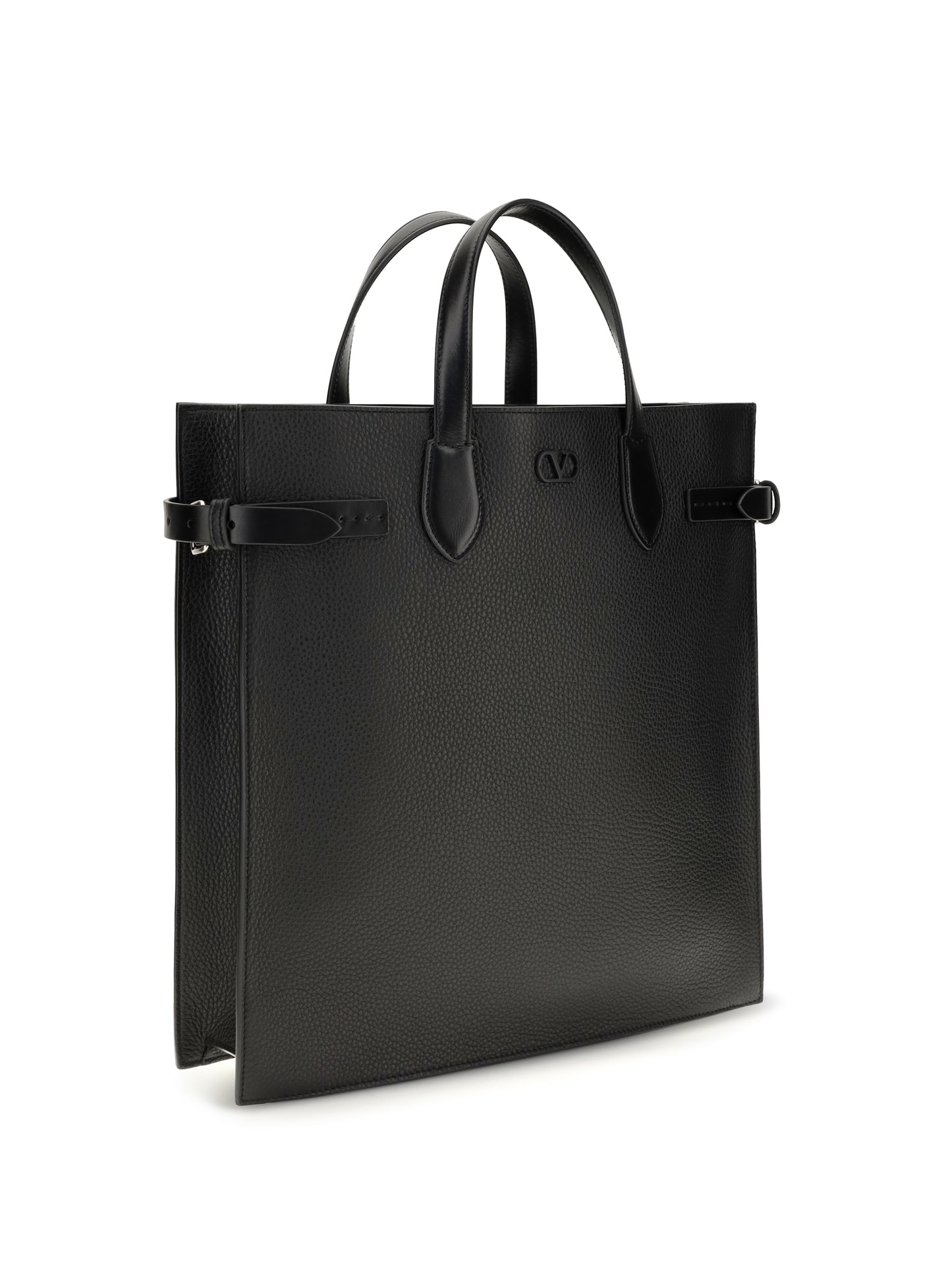 Valentino Garavani Men Medium Antibes Grained Leather Shopping Bag VALENTINO GARAVANI