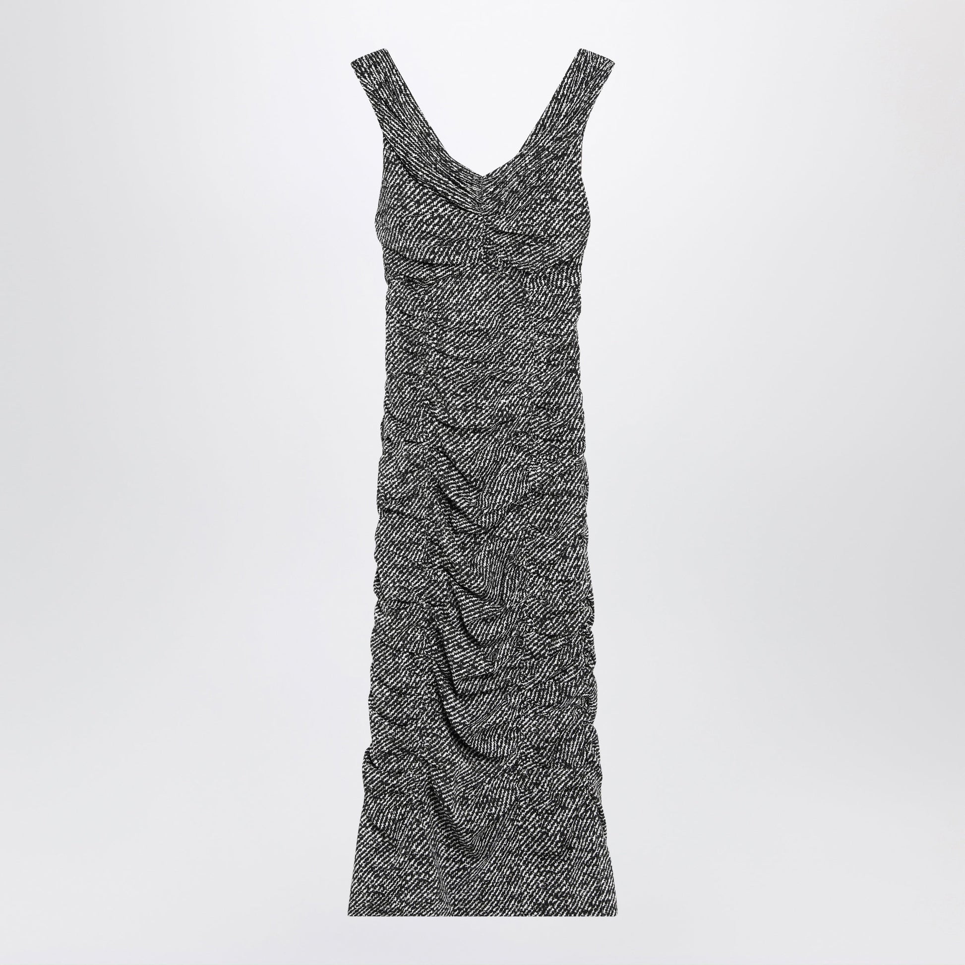 Dolce&Gabbana Diagonal Print Dress In Silk Blend Women DOLCE & GABBANA
