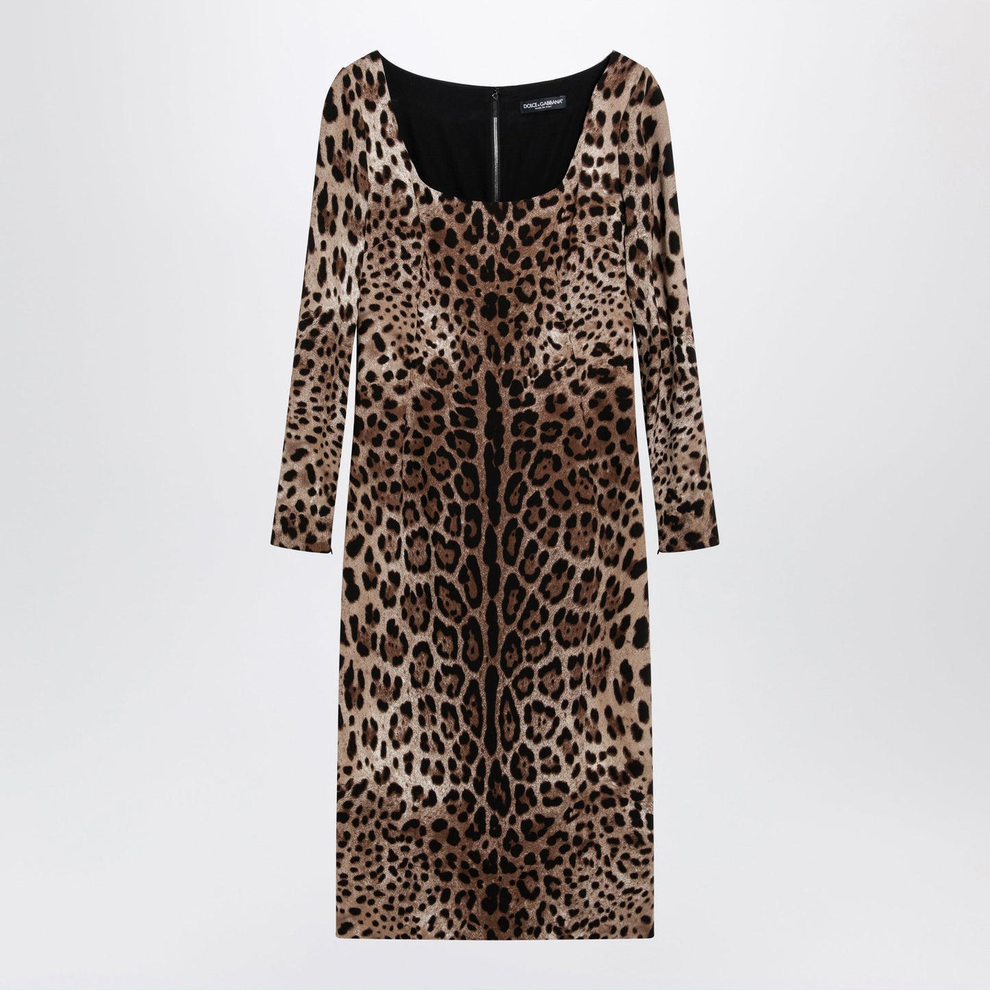 Dolce&Gabbana Leopard-Print Long-Sleeve Dress In Viscose Women DOLCE & GABBANA