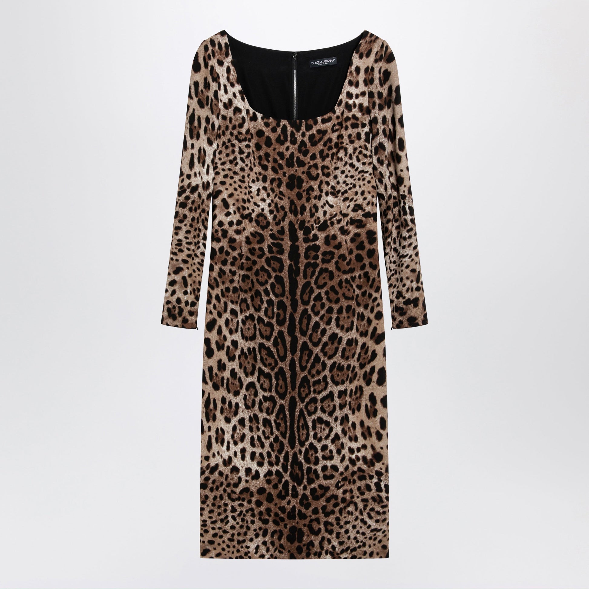 Dolce&Gabbana Leopard-Print Long-Sleeve Dress In Viscose Women DOLCE & GABBANA