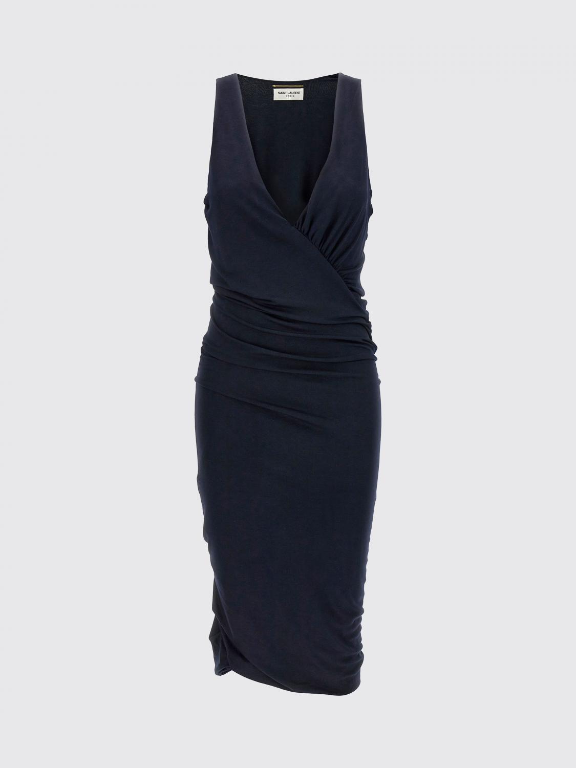 Saint Laurent Dress Woman Blue SAINT LAURENT