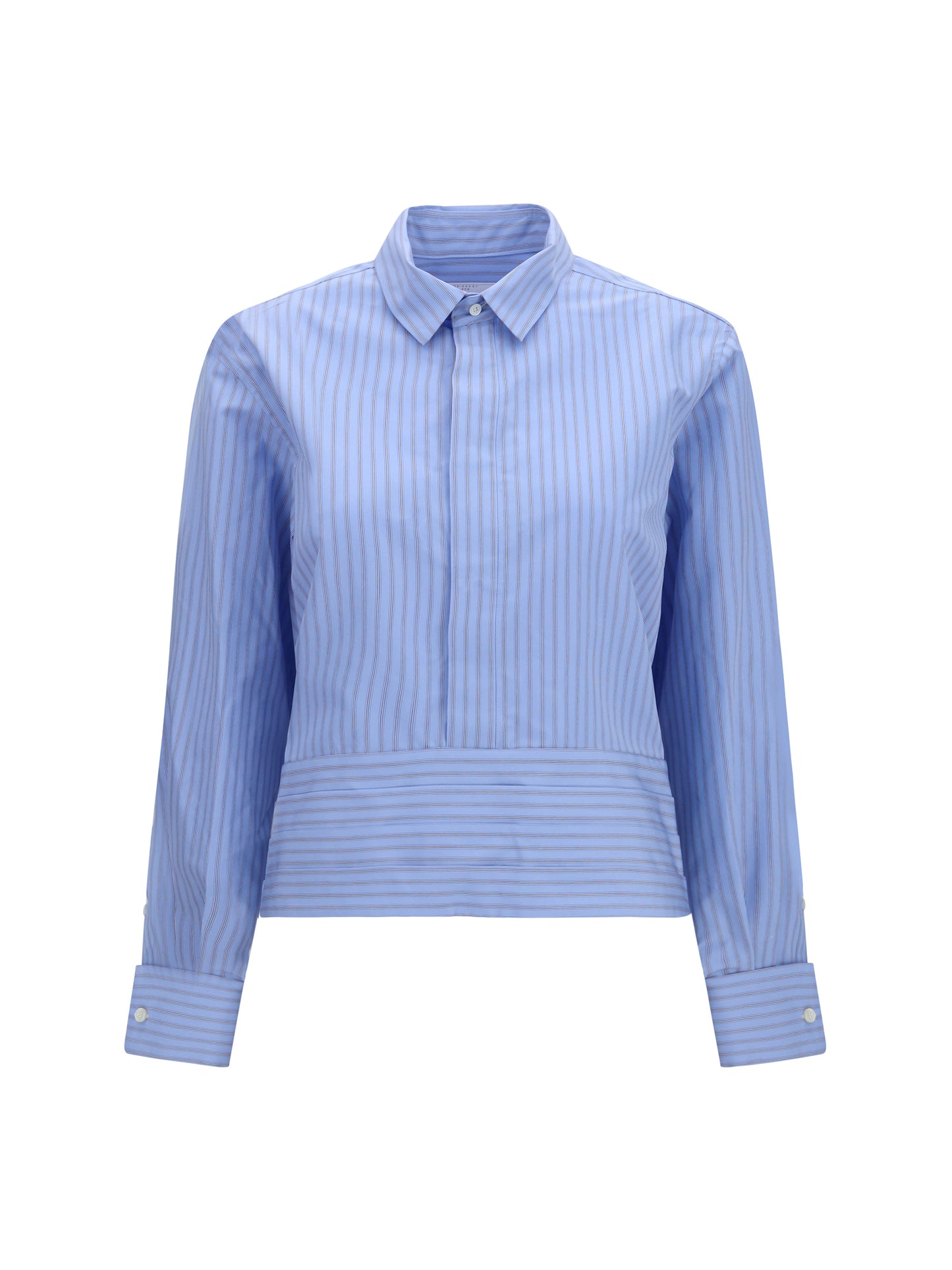Sacai Women Cotton Poplin Shirt With Belt SACAI