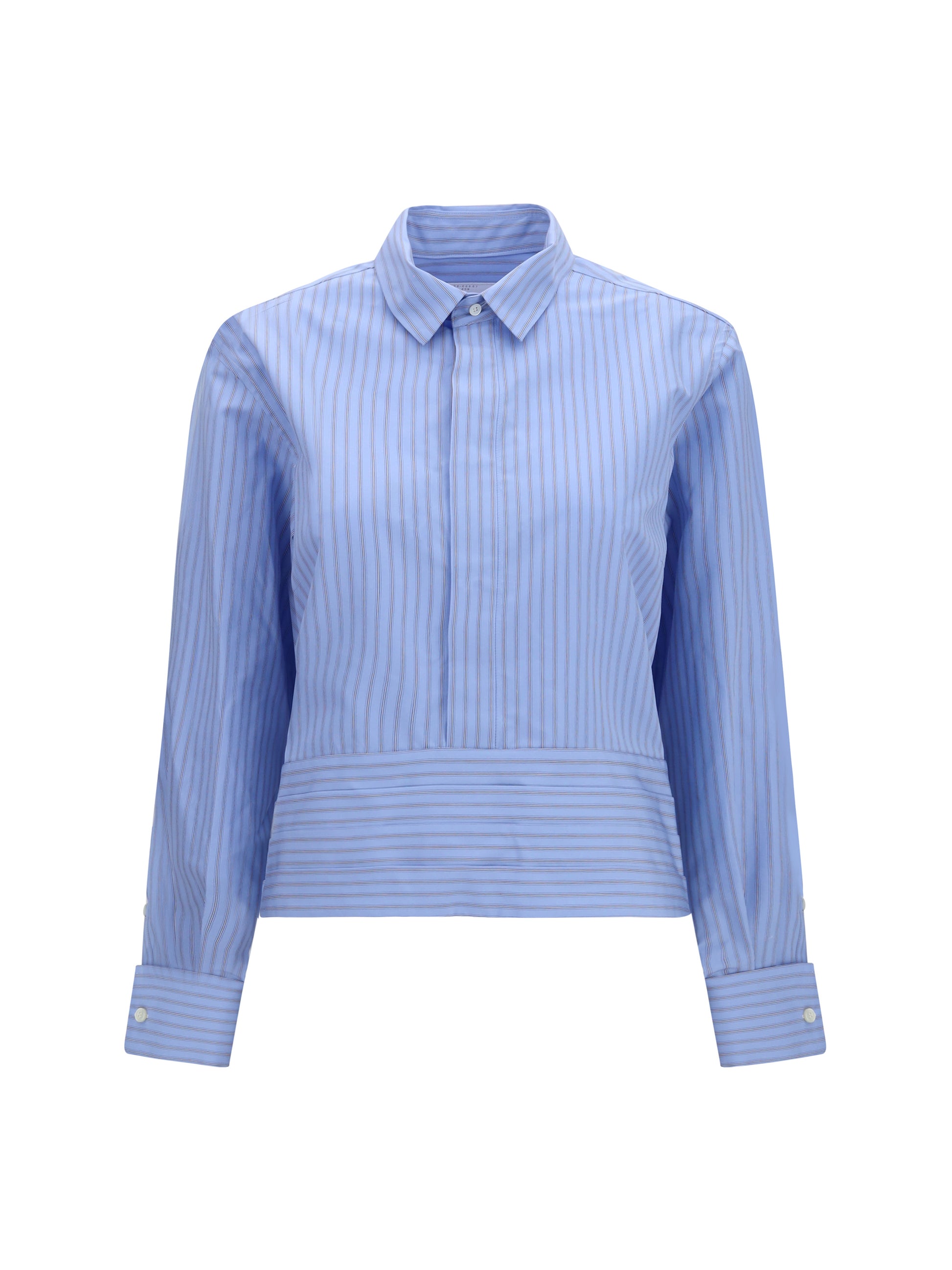 Sacai Women Cotton Poplin Shirt With Belt SACAI