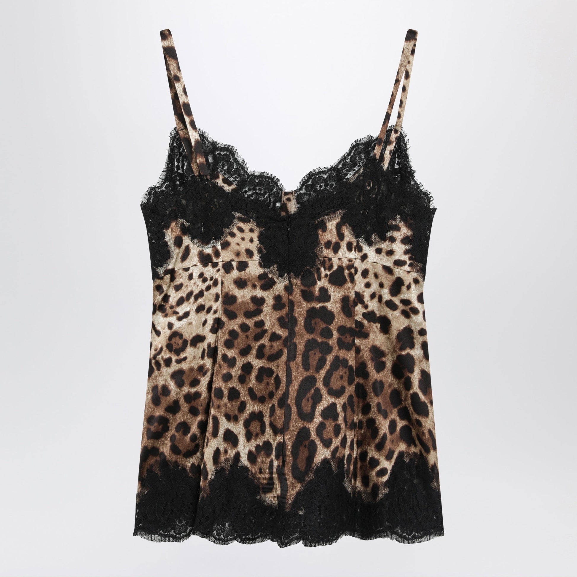 Dolce&Gabbana Leopard-Print Satin Camisole With Lace Trim Women DOLCE & GABBANA