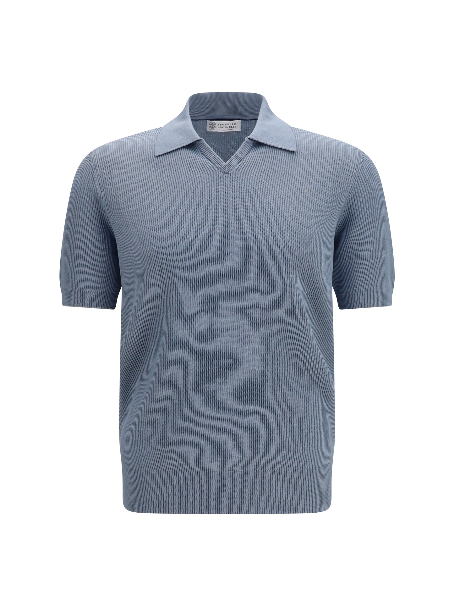 Brunello Cucinelli Men Cotton Ribbed Polo BRUNELLO CUCINELLI