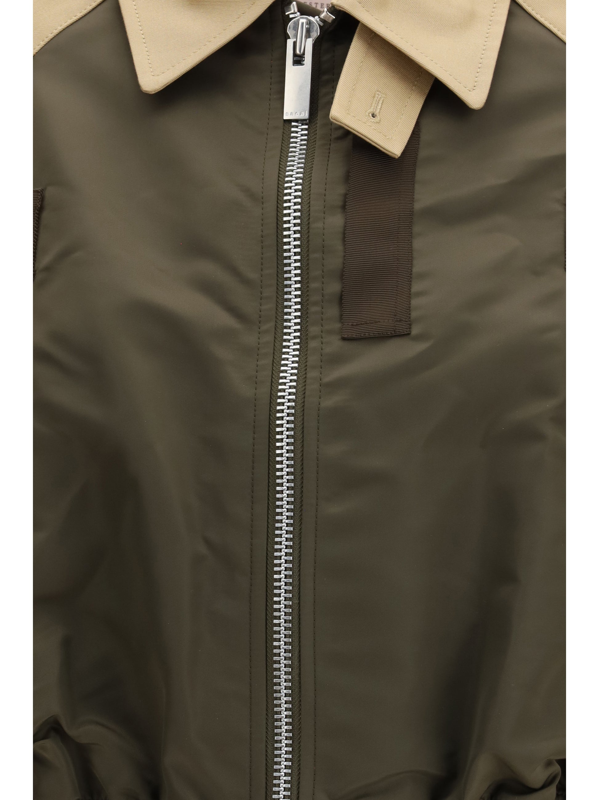 Sacai Women Cotton And Nylon Bomber Jacke SACAI