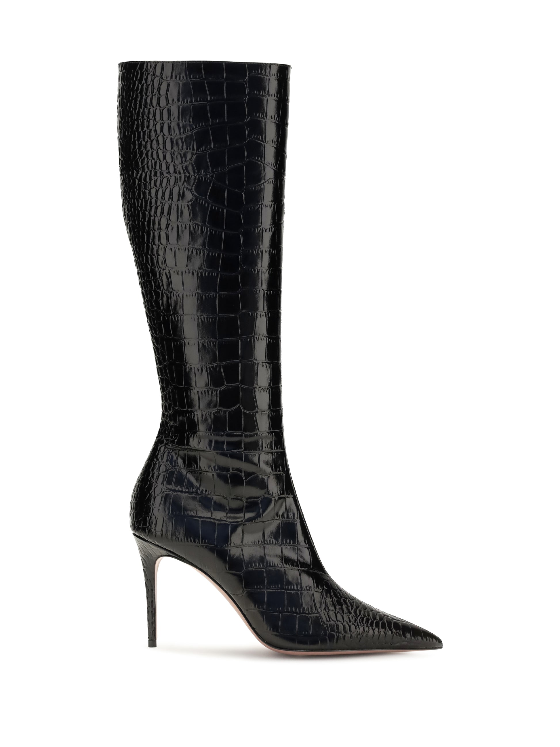 Paris Texas Women Vera Crocodile-Effect Leather Knee-High Boots PARIS TEXAS