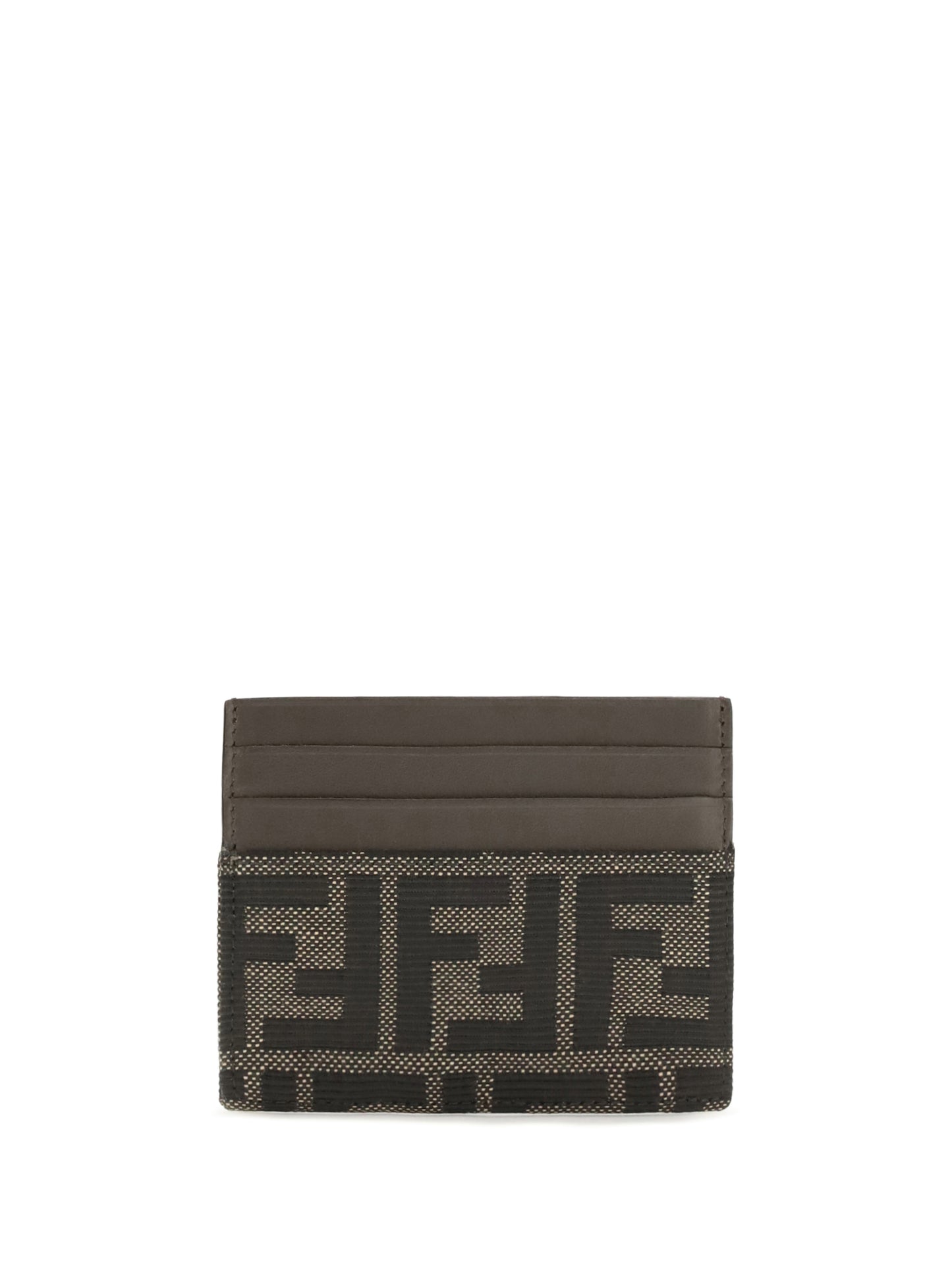 Fendi Men Ff Jacquard And Leather Card Holder FENDI