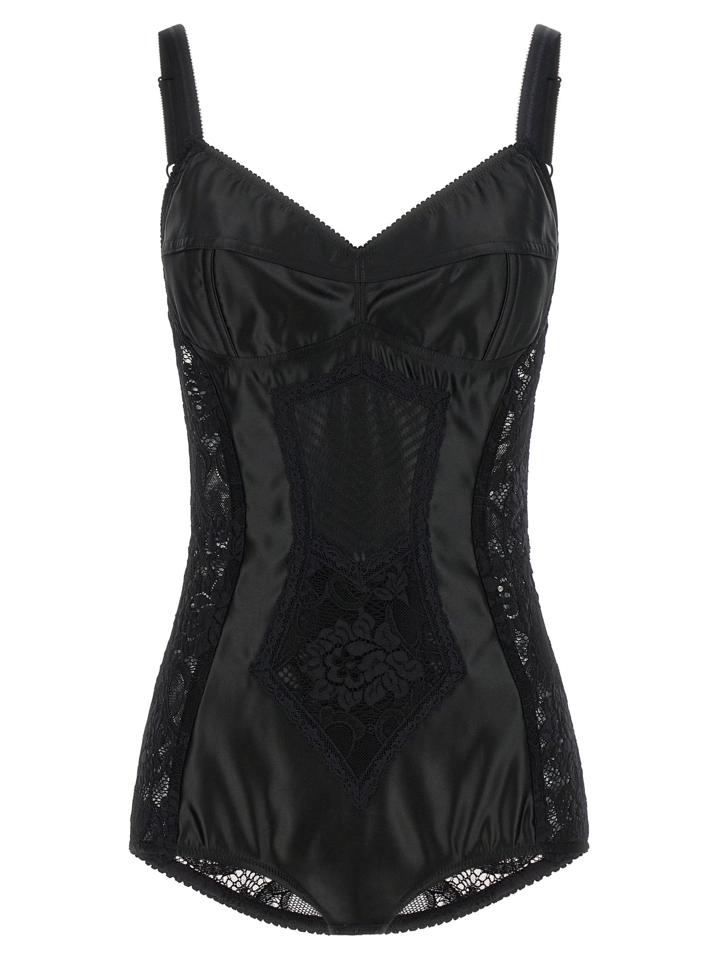 Dolce & Gabbana Women Satin And Lace Corsetry Bodysuit DOLCE & GABBANA