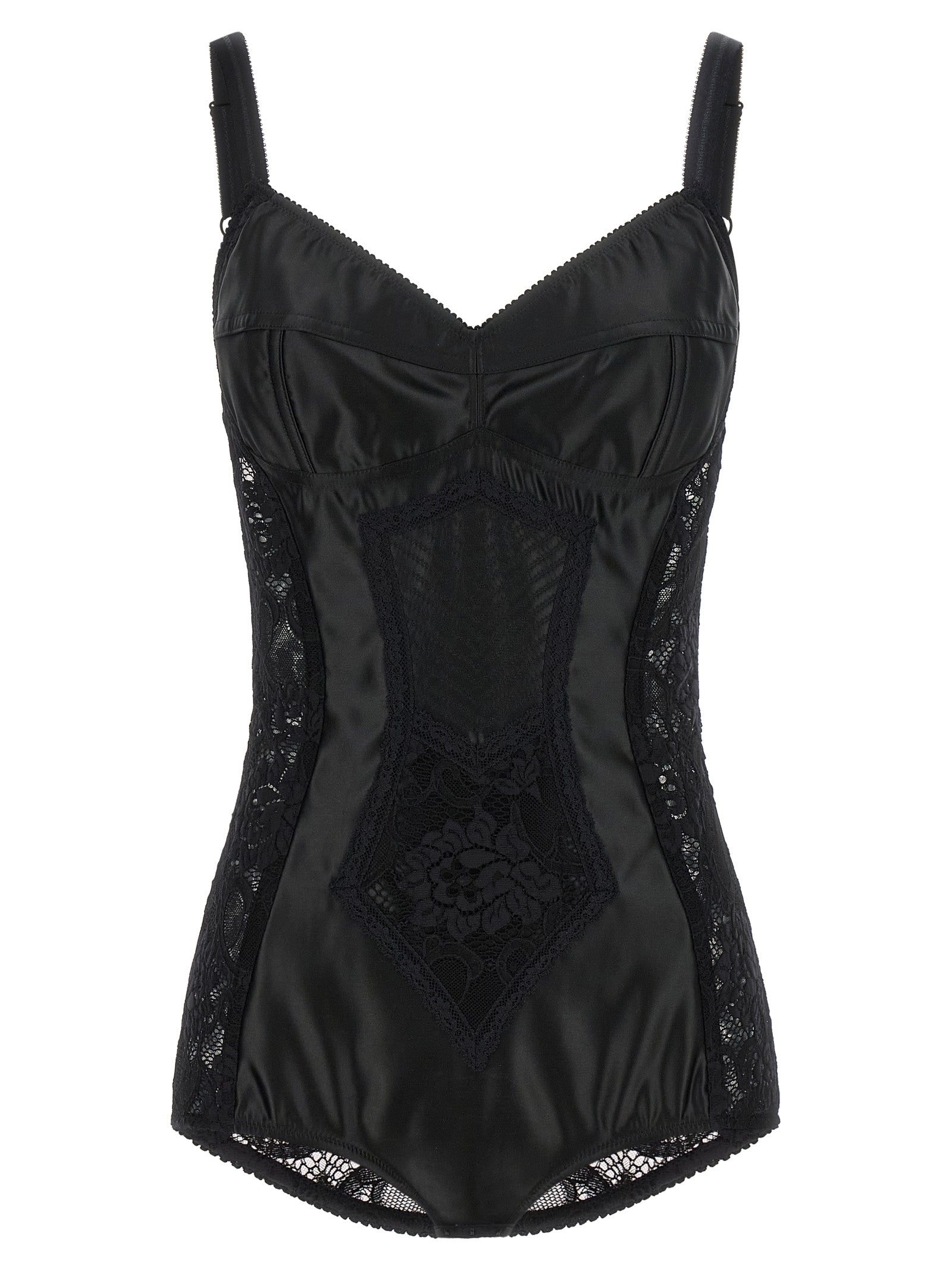 Dolce & Gabbana Women Satin And Lace Corsetry Bodysuit DOLCE & GABBANA