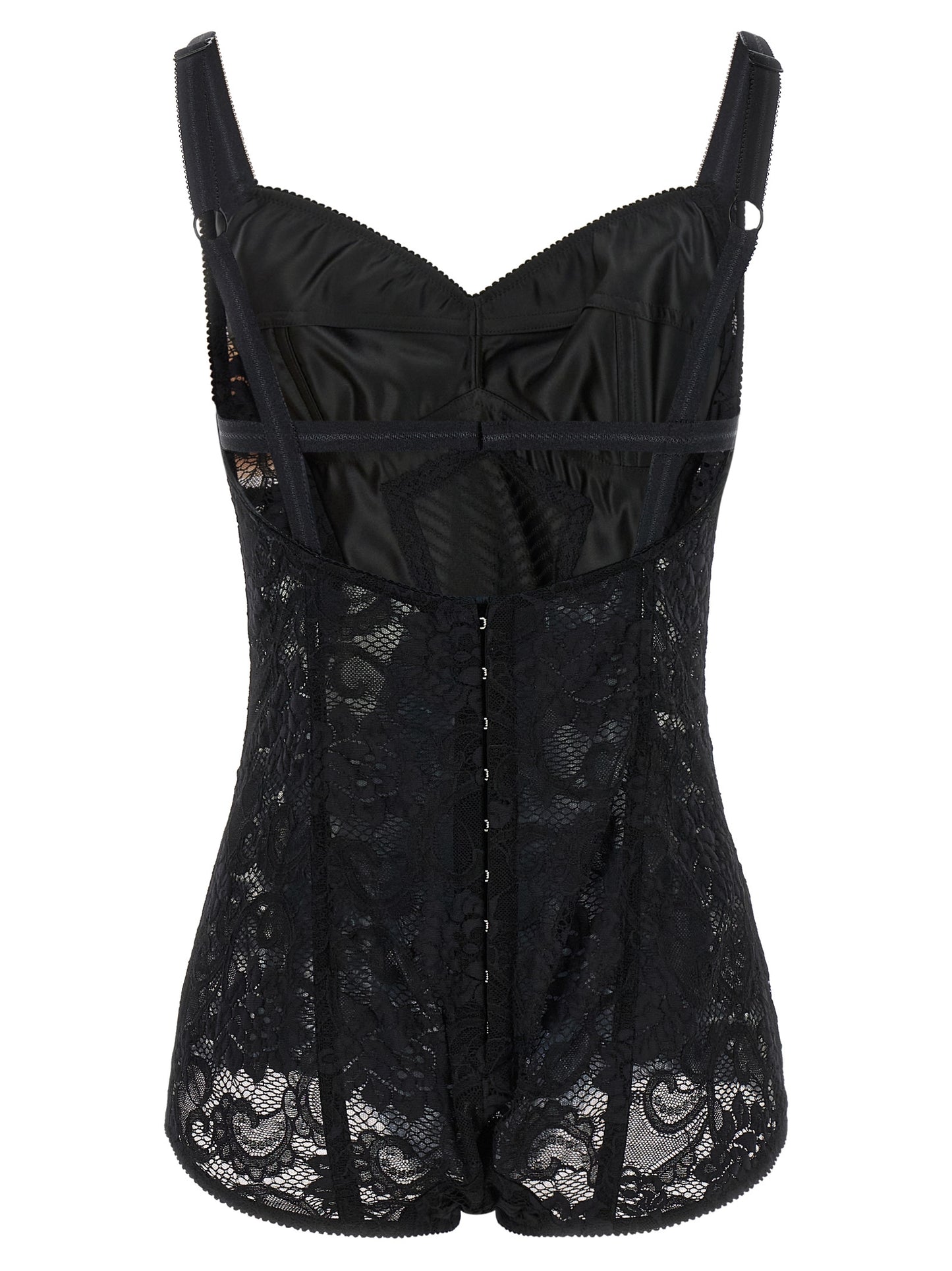 Dolce & Gabbana Women Satin And Lace Corsetry Bodysuit DOLCE & GABBANA